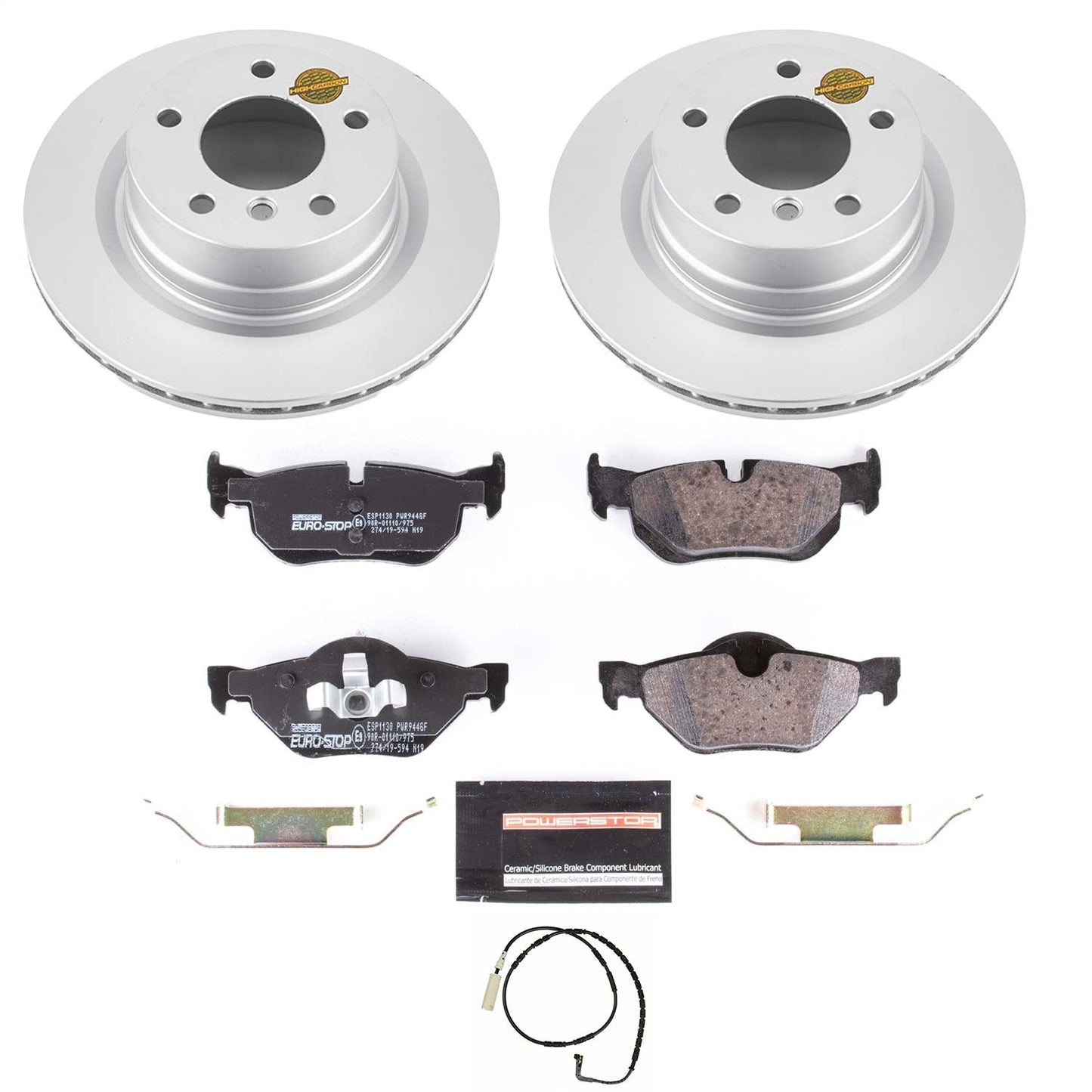 PowerStop Rear Euro-Stop Brake Kit | BMW 128i (08-10) (ESK5687)