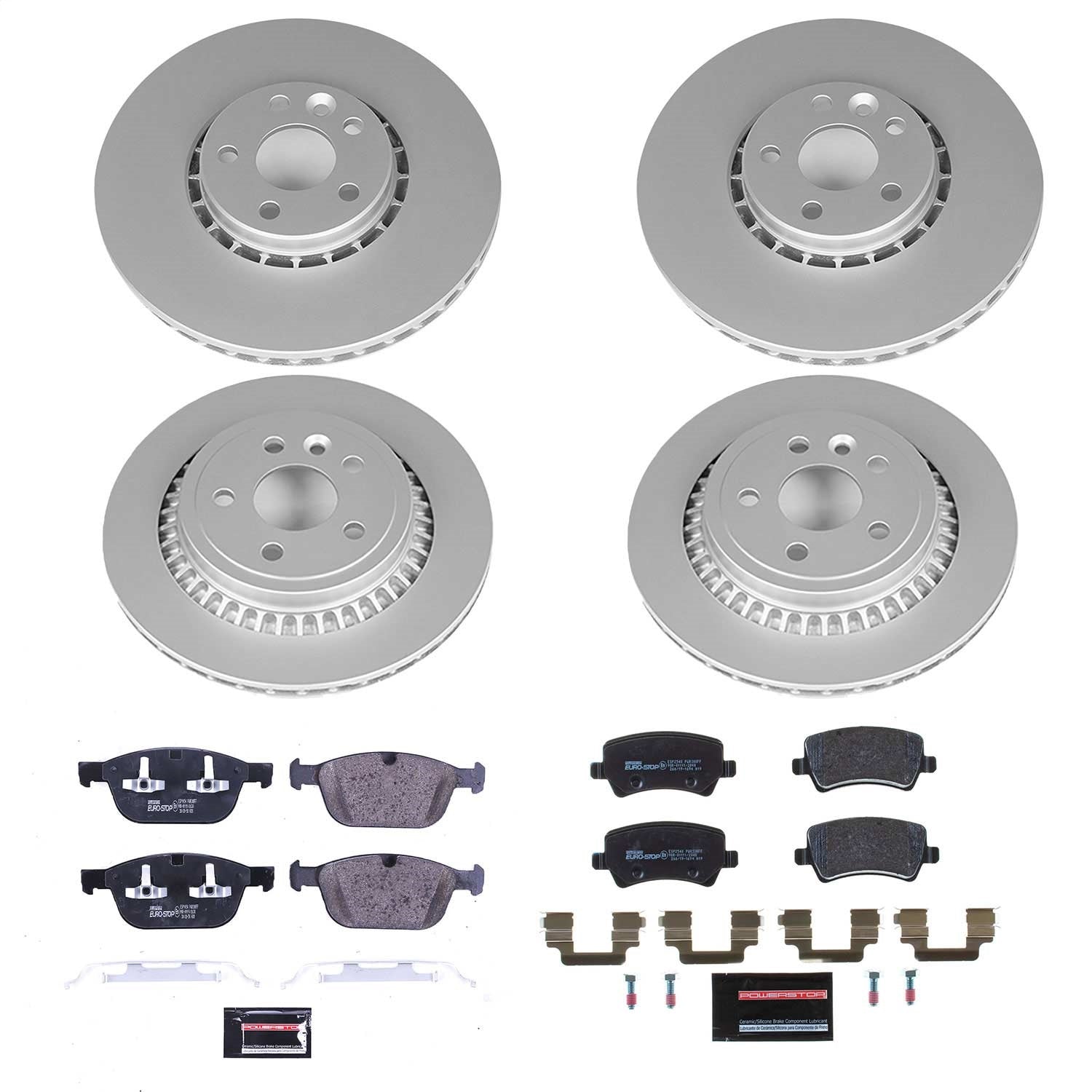 PowerStop Front & Rear Euro-Stop Brake Kit | Volvo XC60 (10-15) (ESK5703)