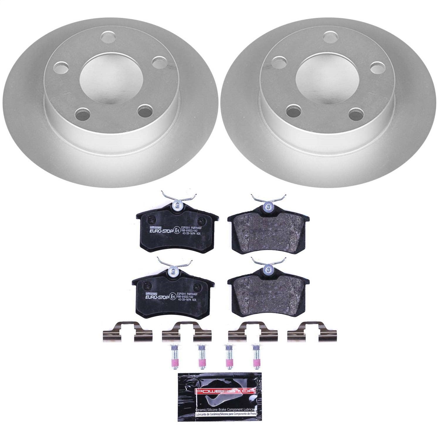 PowerStop Rear Euro-Stop Brake Kit | Volkswagen Passat (99-05) (ESK585)