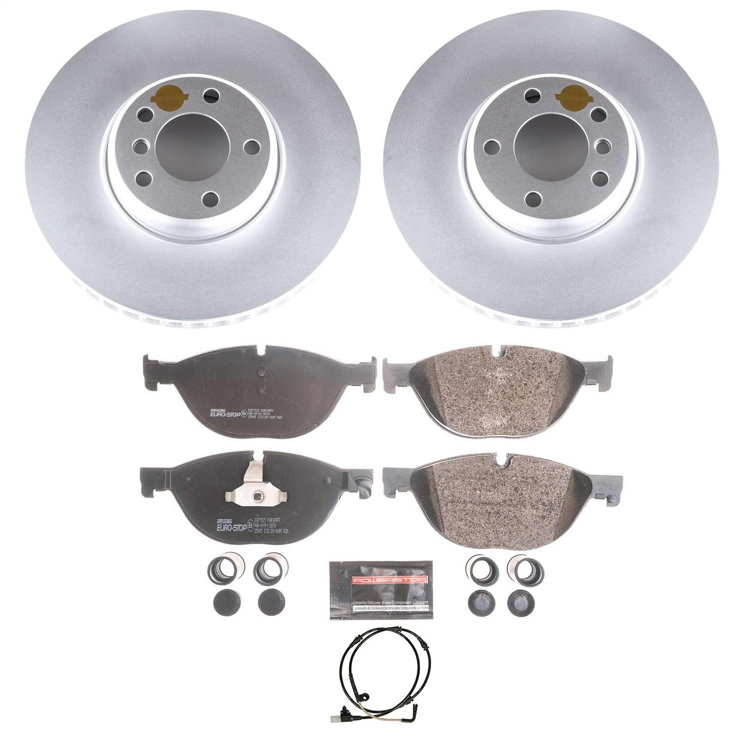 PowerStop Euro-Stop Front Brake Kit | BMW 535i GT (10-17) (ESK6026)