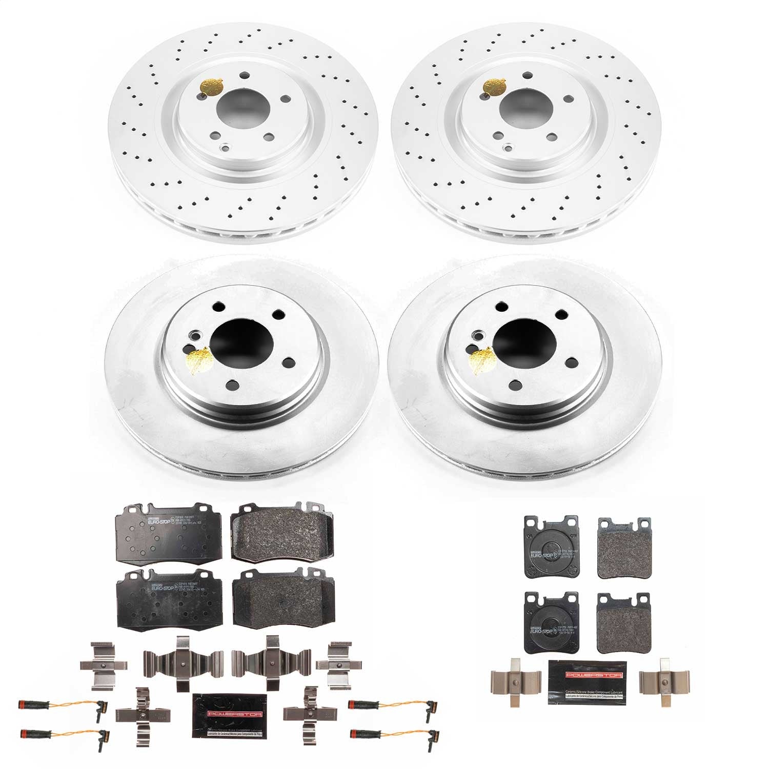 PowerStop Front & Rear Euro-Stop Brake Kit | Mercedes-Benz C32 AMG (02-04) (ESK6204)