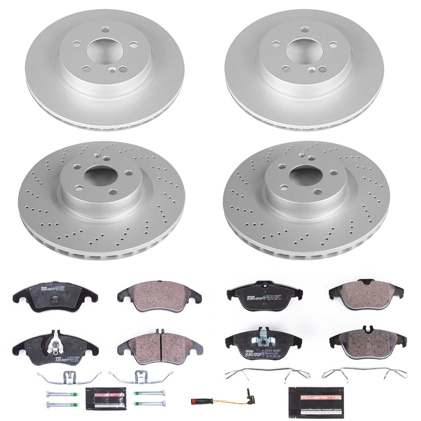 PowerStop Front & Rear Euro-Stop Brake Kit | Mercedes-Benz C250 (12-16) (ESK6206)