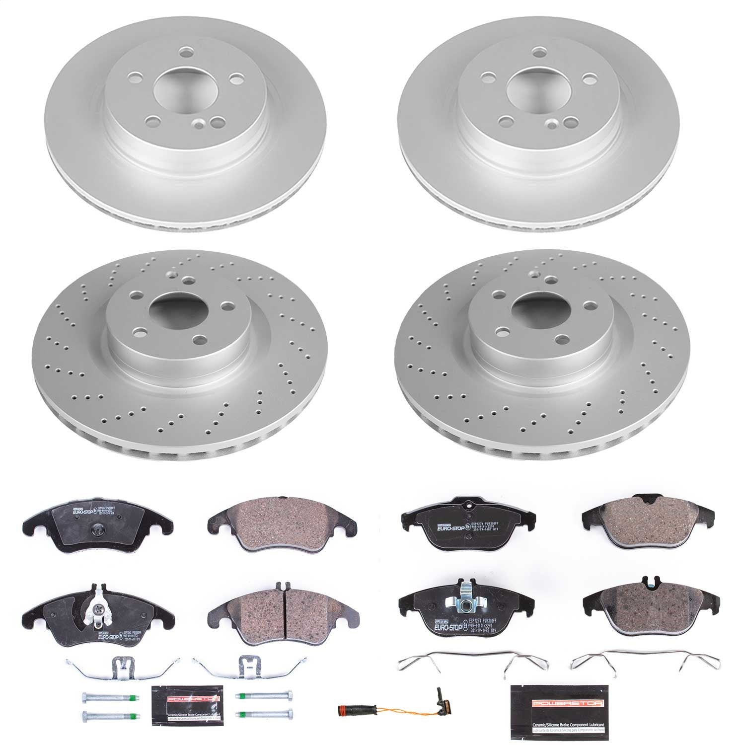 PowerStop Front & Rear Euro-Stop Brake Kit | Mercedes-Benz C250 (12-16) (ESK6206)