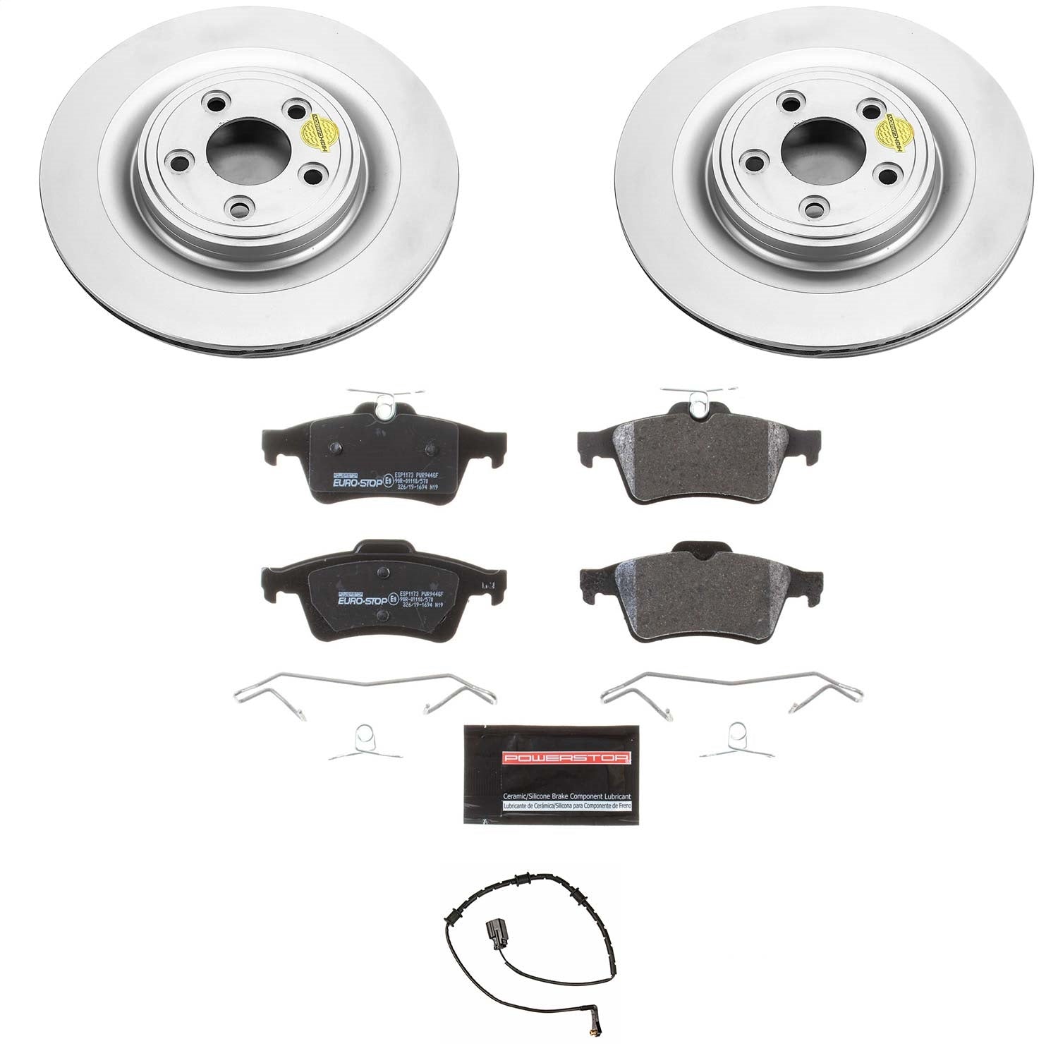 PowerStop Rear Euro-Stop Brake Kit | Jaguar XF (10-15) (ESK6279)