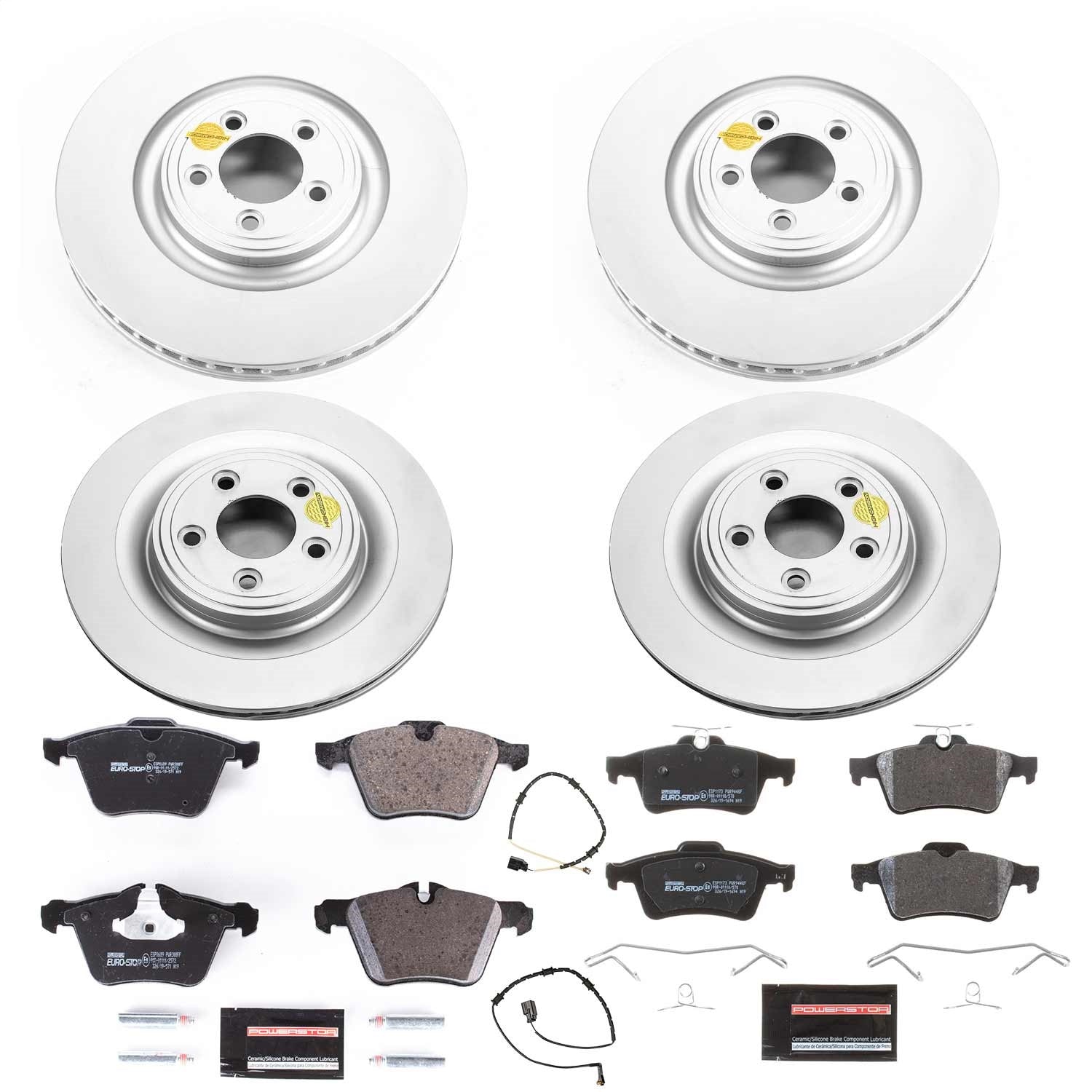 PowerStop Front & Rear Euro-Stop Brake Kit | Jaguar XF (10-15) (ESK6283)