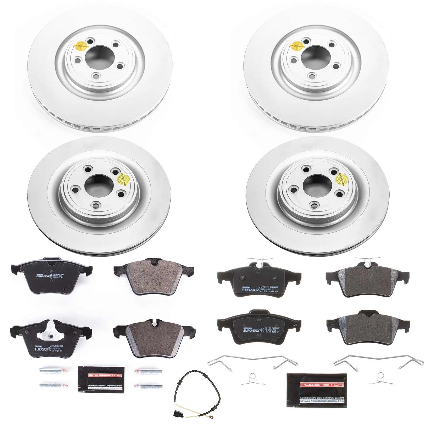 PowerStop Front & Rear Euro-Stop Brake Kit | Jaguar XK (10-12) (ESK6284)