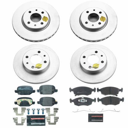 PowerStop Front & Rear Euro-Stop Brake Kit | Fiat 500 (12-17) (ESK6291)