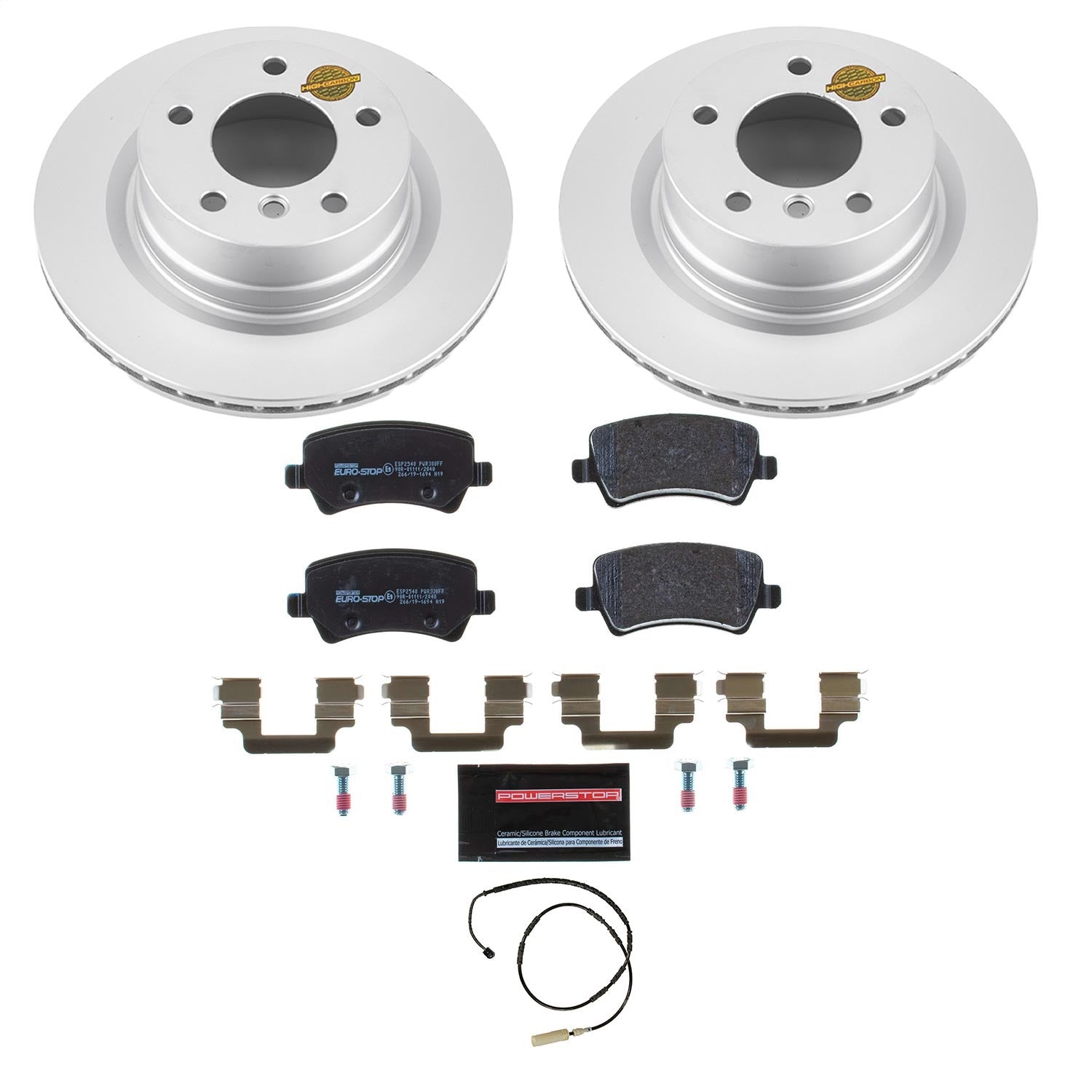 PowerStop Rear Euro-Stop Brake Kit | BMW 128i (10-13) (ESK6348)