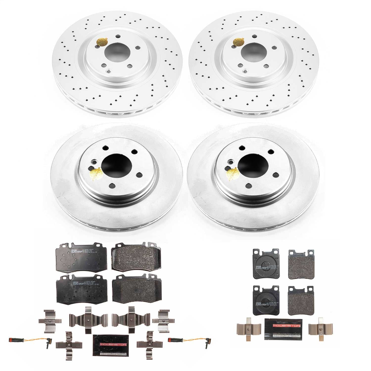 PowerStop Front & Rear Euro-Stop Brake Kit | Mercedes-Benz CLK500 (03-06) (ESK6586)