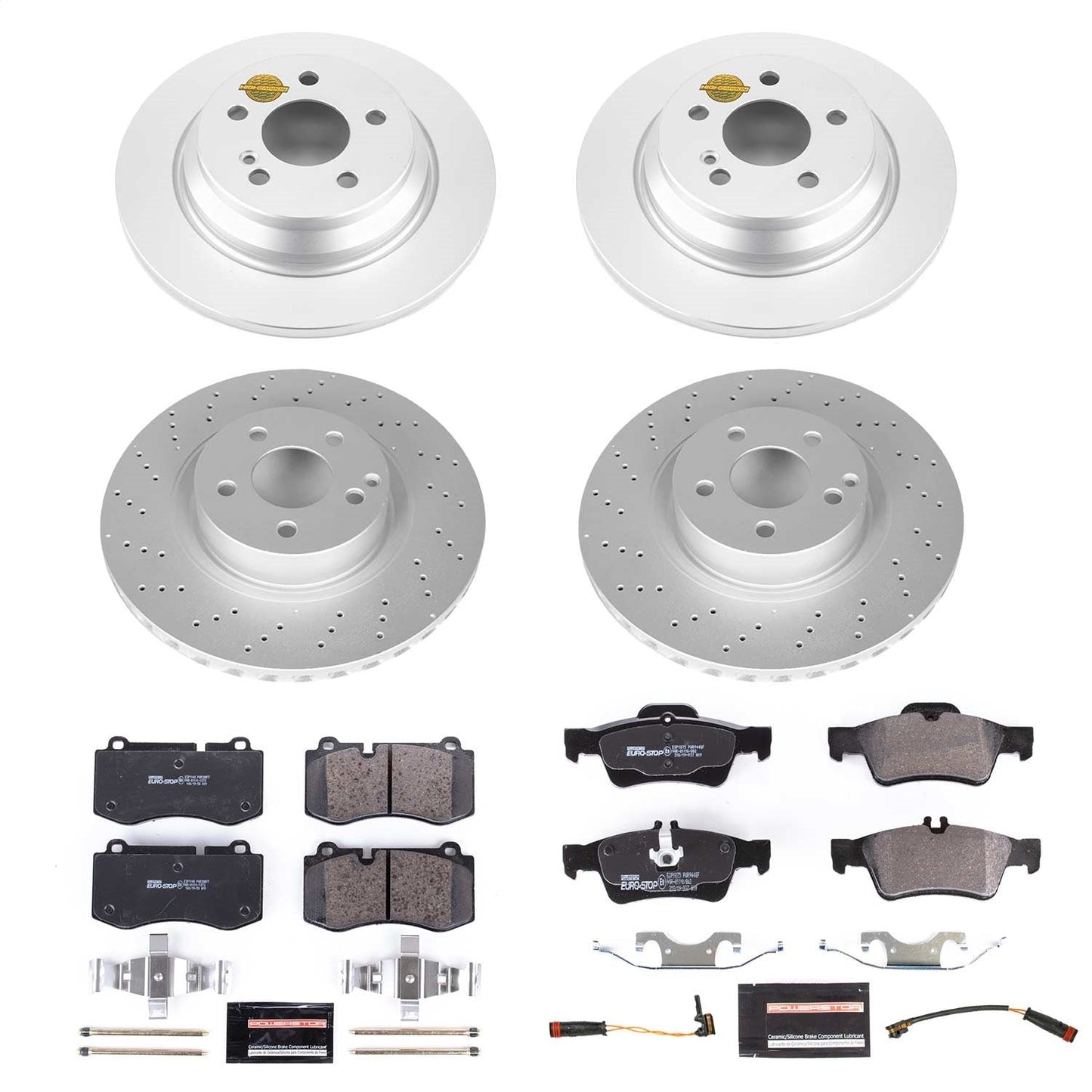 PowerStop Front & Rear Euro-Stop Brake Kit | Mercedes-Benz S400 (10-13) (ESK6758)
