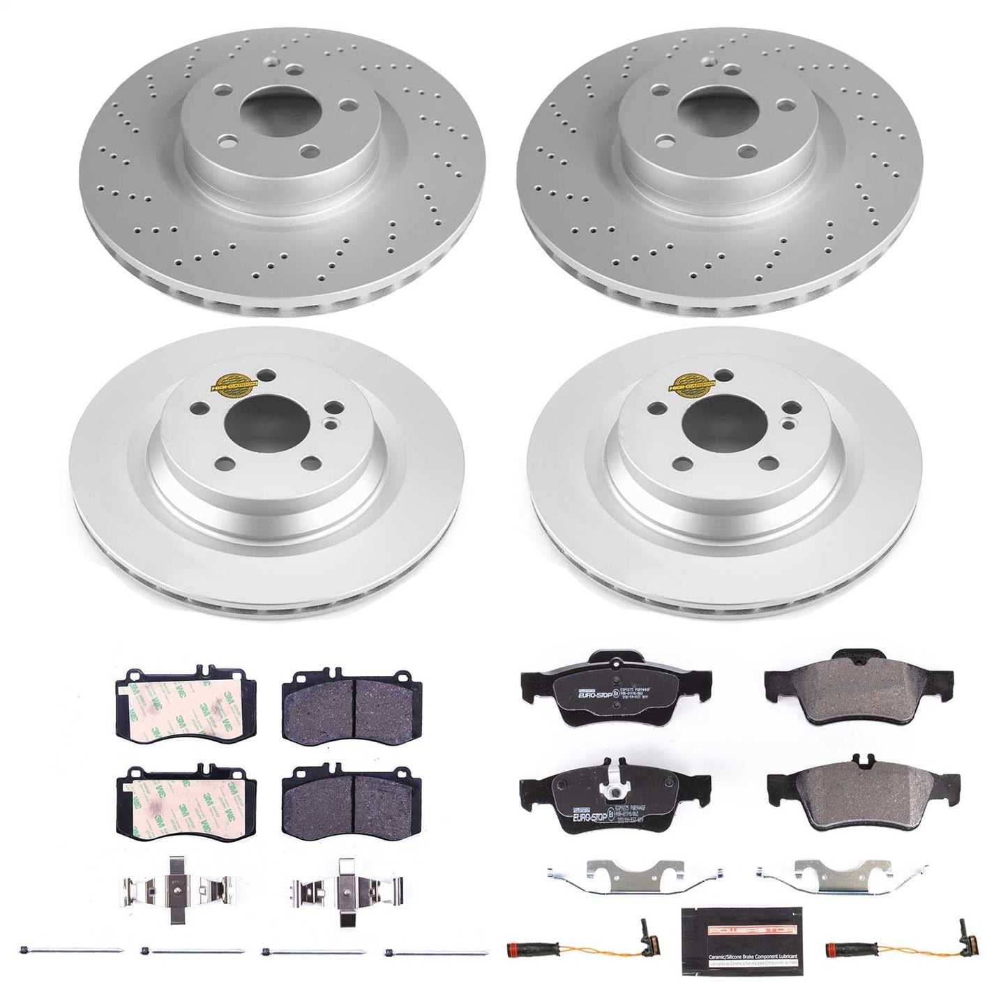 PowerStop Euro-Stop Front & Rear Brake Kit | Mercedes-Benz E550 (10-11) (ESK6834)