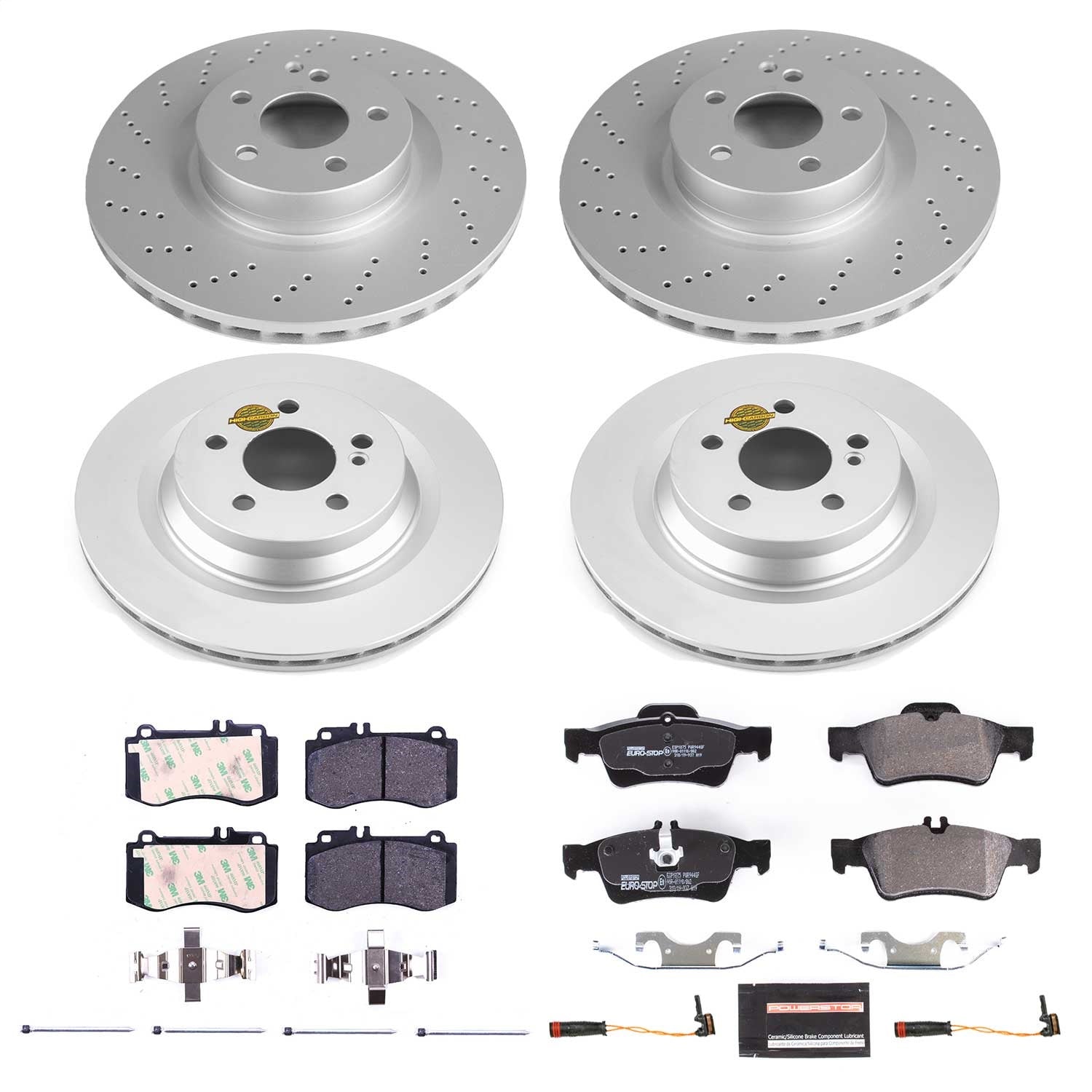 PowerStop Euro-Stop Front & Rear Brake Kit | Mercedes-Benz E550 (10-11) (ESK6834)