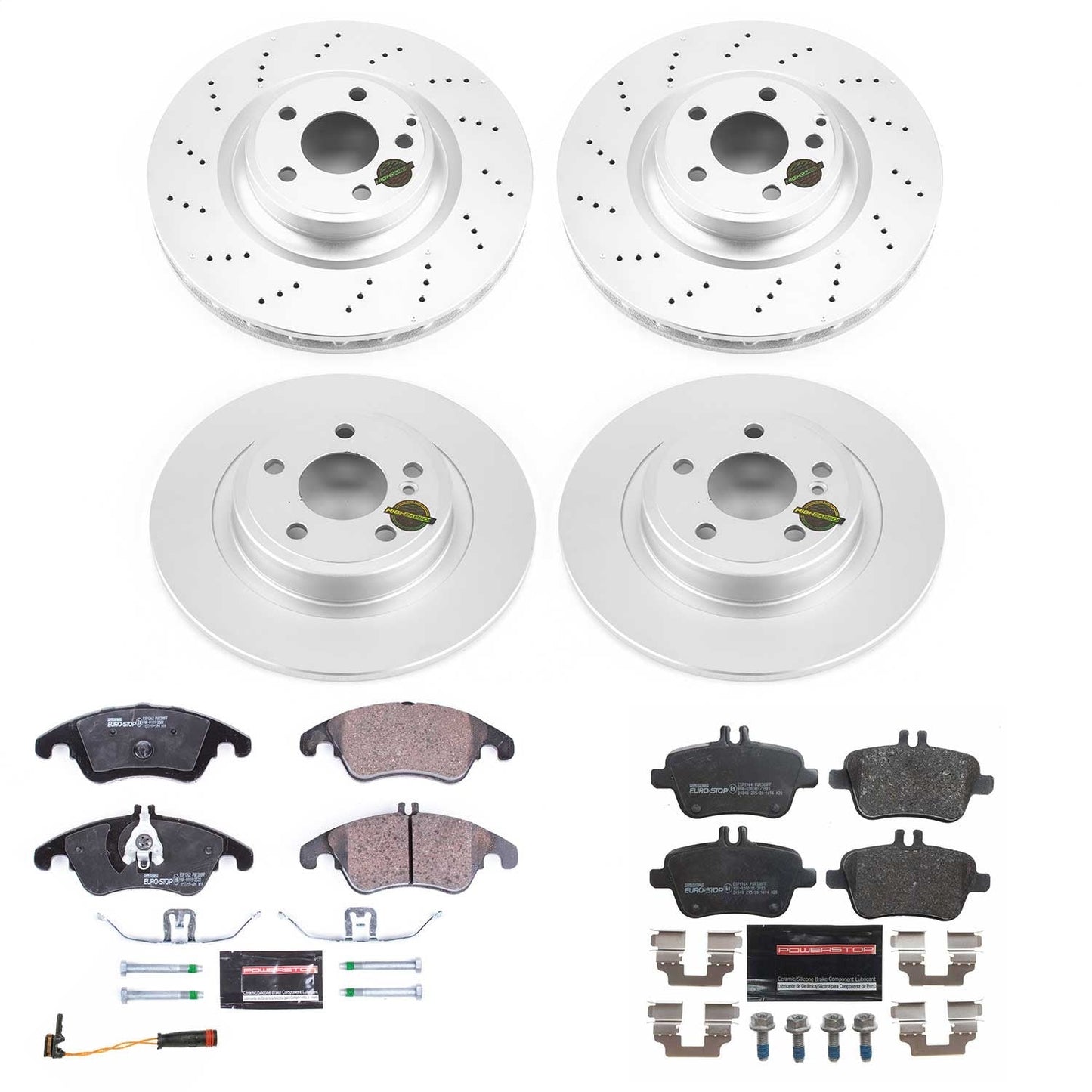 PowerStop Front & Rear Euro-Stop Brake Kit | Mercedes-Benz SLC300 (18-19) (ESK6891)