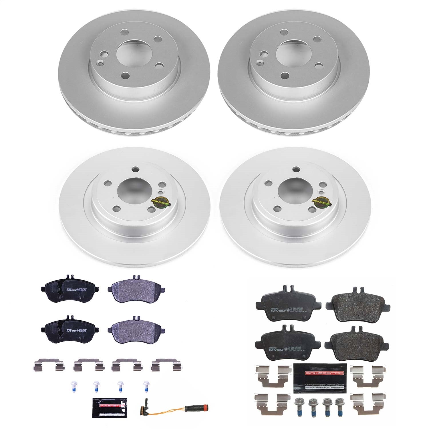 PowerStop Front & Rear Euro-Stop Brake Kit | Mercedes-Benz SLK250 (12-15) (ESK6926)