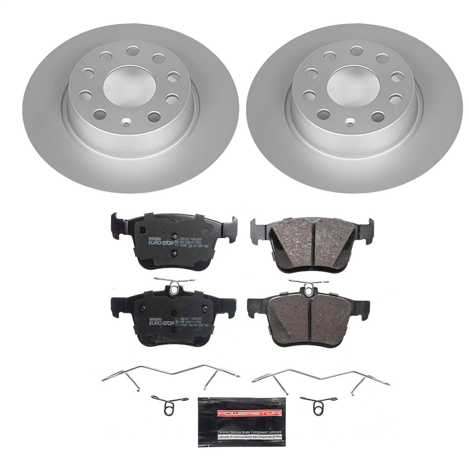 PowerStop Rear Euro-Stop Brake Kit | Audi A3 (15-20) (ESK7093)