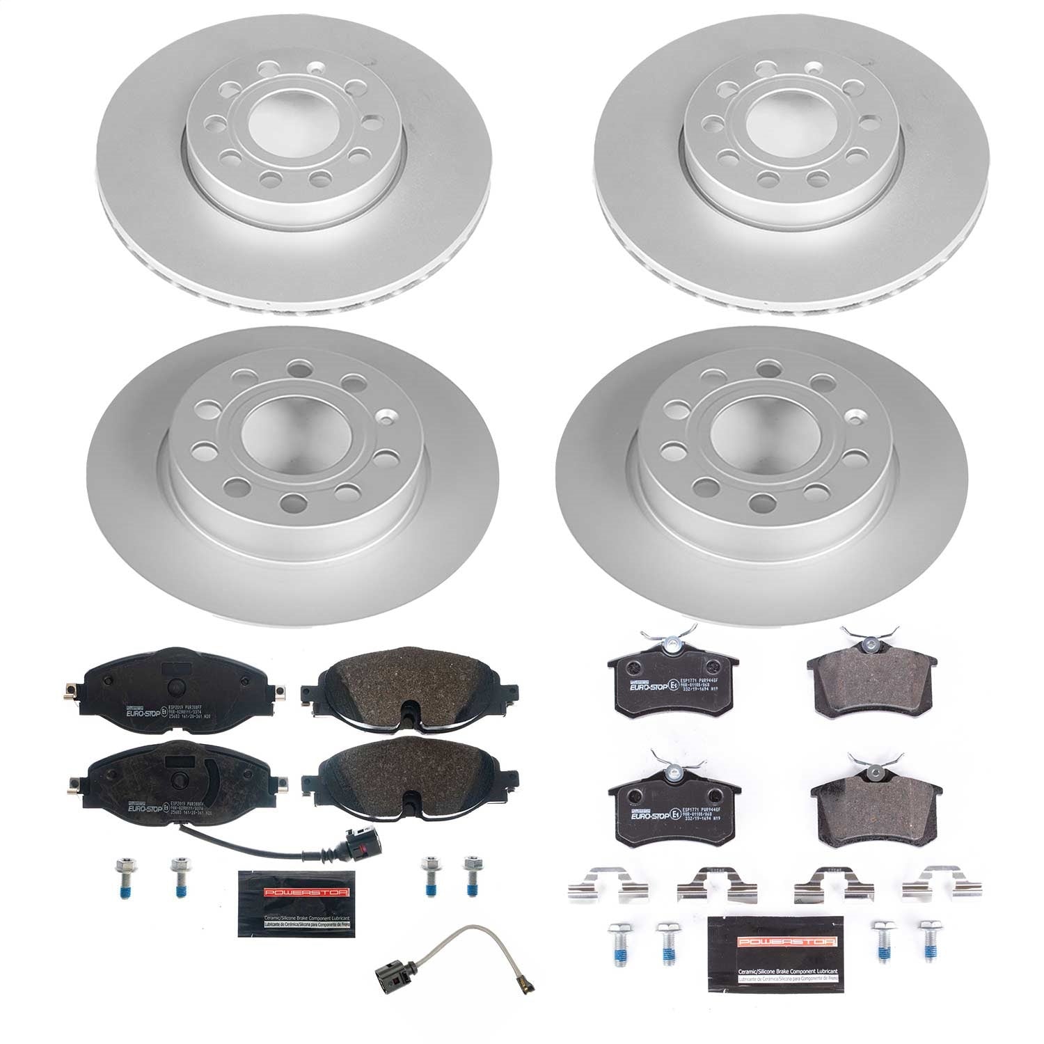 PowerStop Front & Rear Euro-Stop Brake Kit | Volkswagen Golf (15-16) (ESK7109)