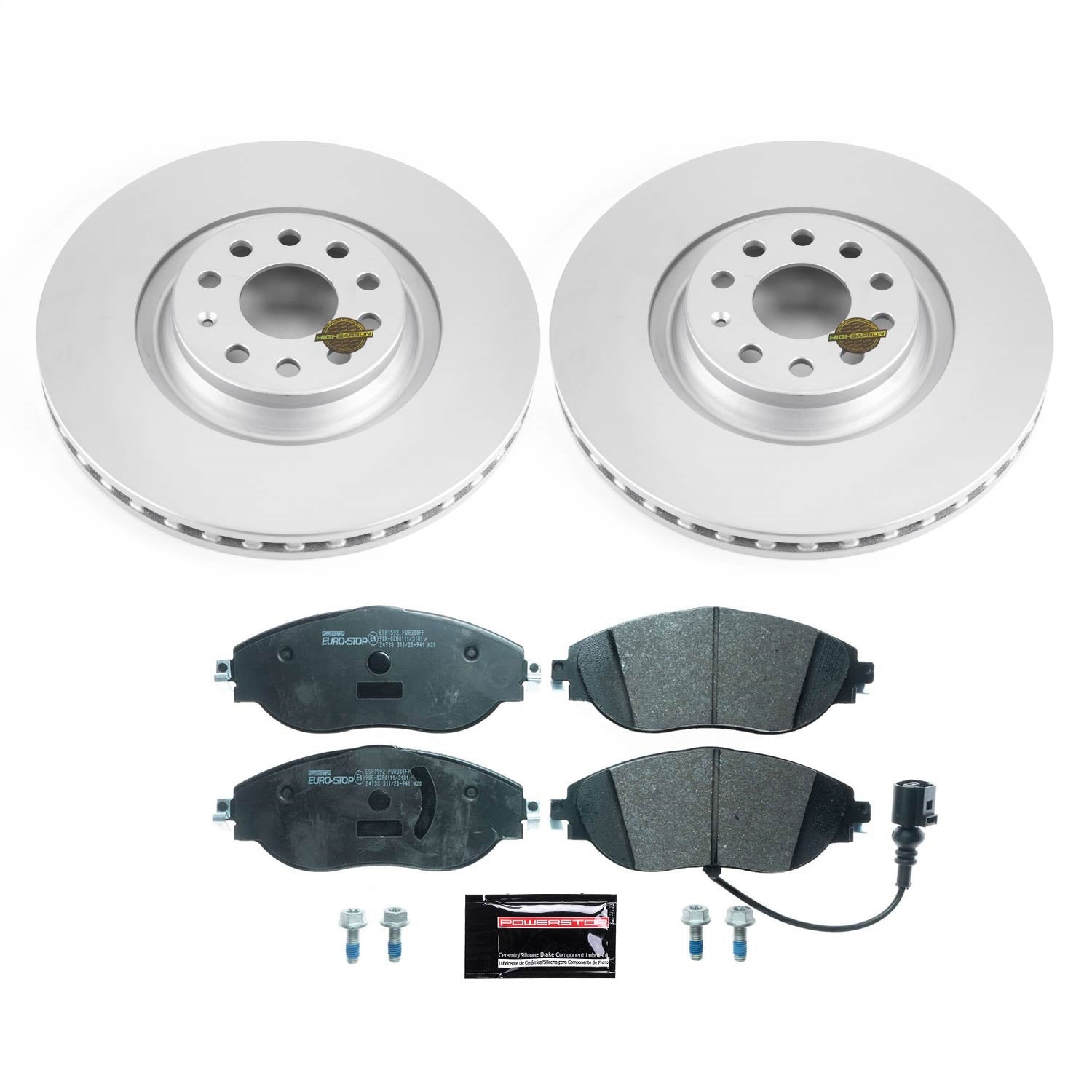PowerStop Euro-Stop Front Brake Kit | Audi A3 Quattro (19) (ESK7175)