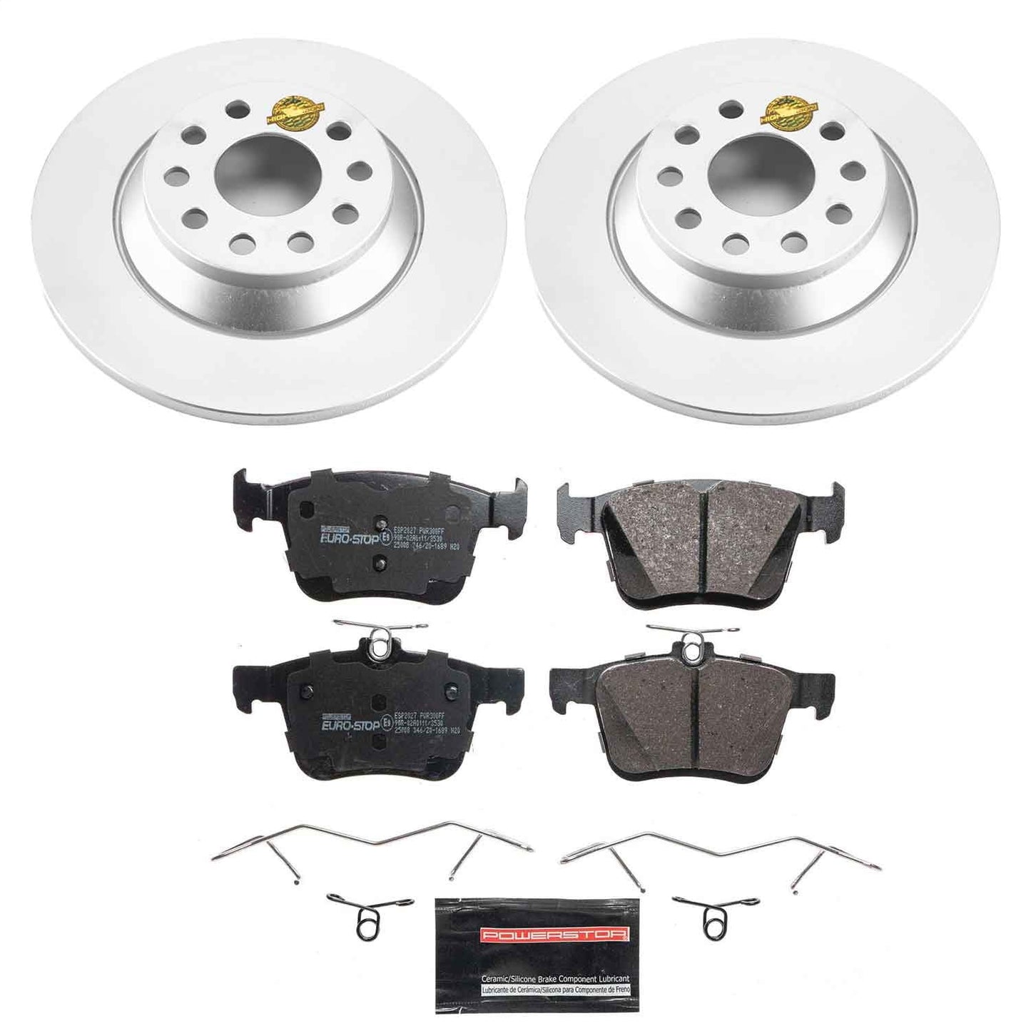 PowerStop Rear Euro-Stop Brake Kit | Audi TT Quattro (16-20) (ESK7176)