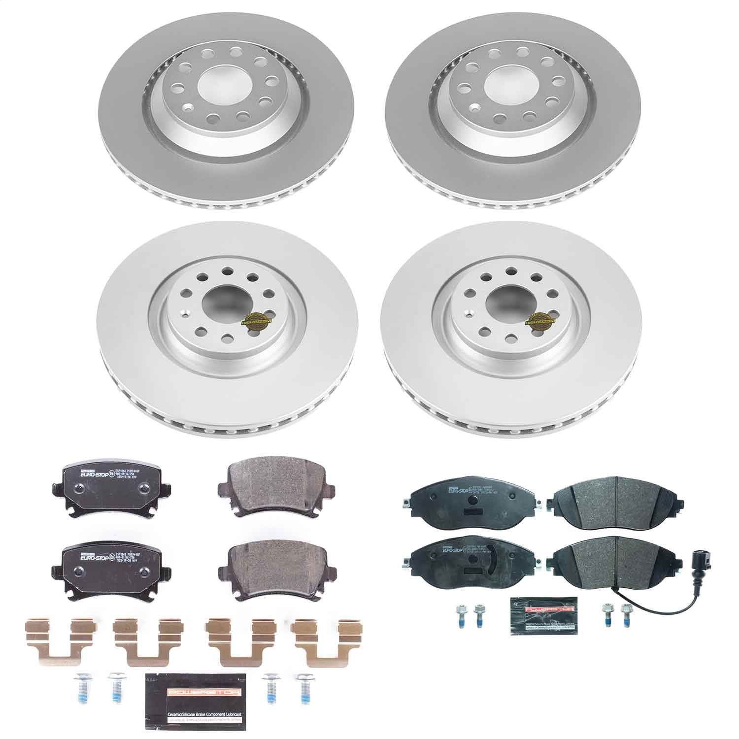 PowerStop Front & Rear Euro-Stop Brake Kit | Volkswagen CC (13-16) (ESK7254)