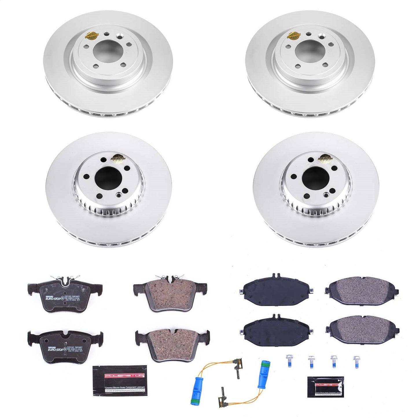 PowerStop Front & Rear Euro-Stop Brake Kit | Mercedes-Benz C300 (15-16) (ESK7257)
