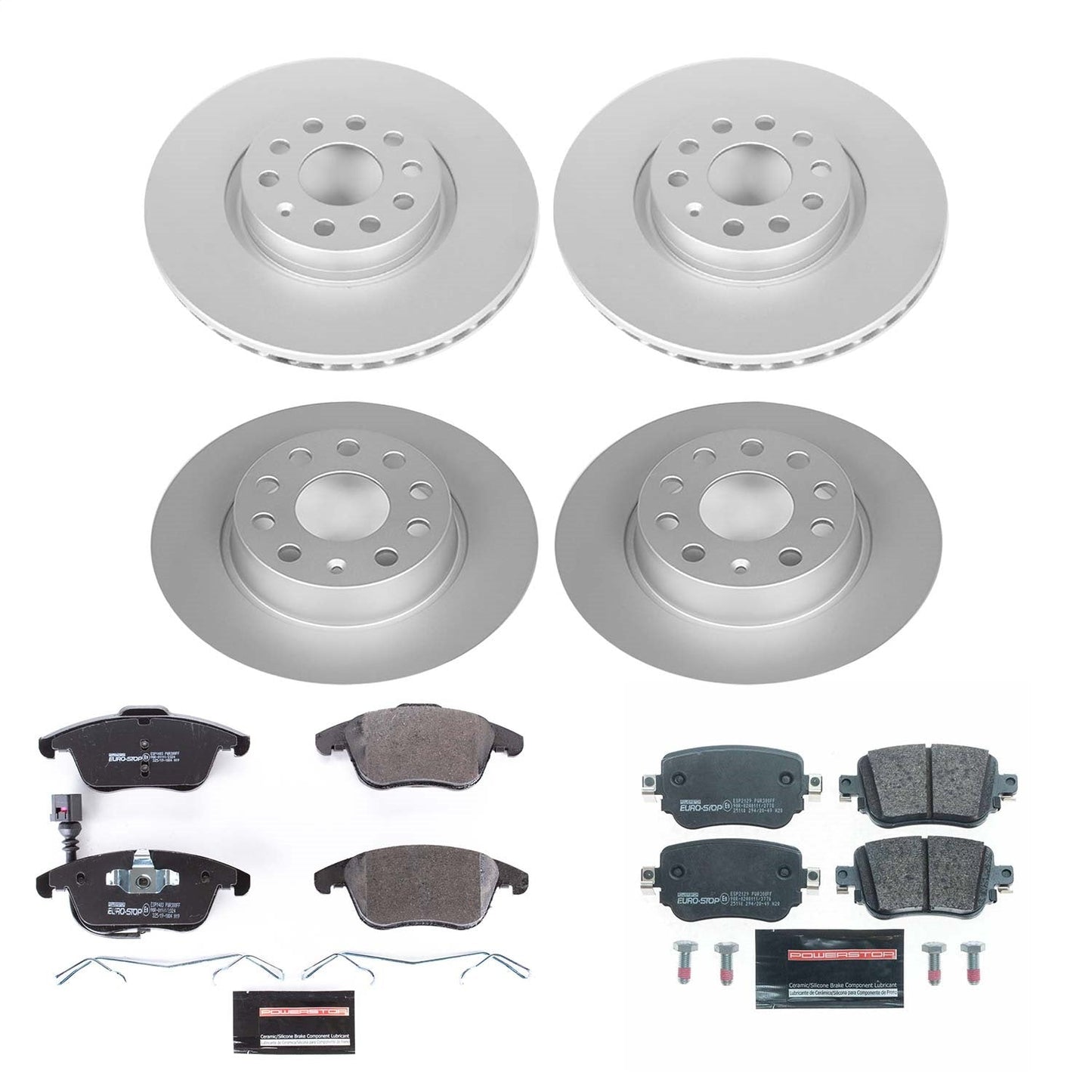 PowerStop Front & Rear Euro-Stop Brake Kit | Volkswagen Passat (15-20) (ESK7501)
