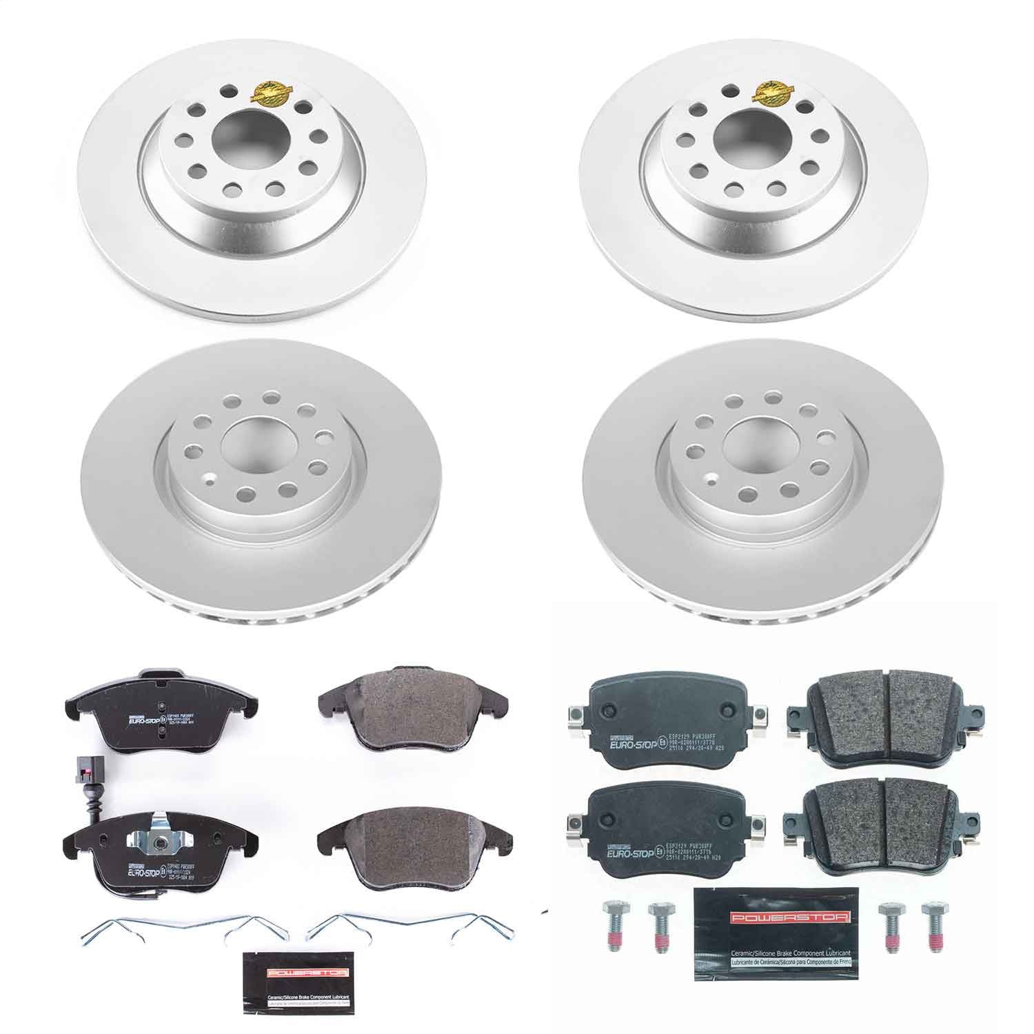 PowerStop Front & Rear Euro-Stop Brake Kit | Audi Q3 (16-18) (ESK7537)