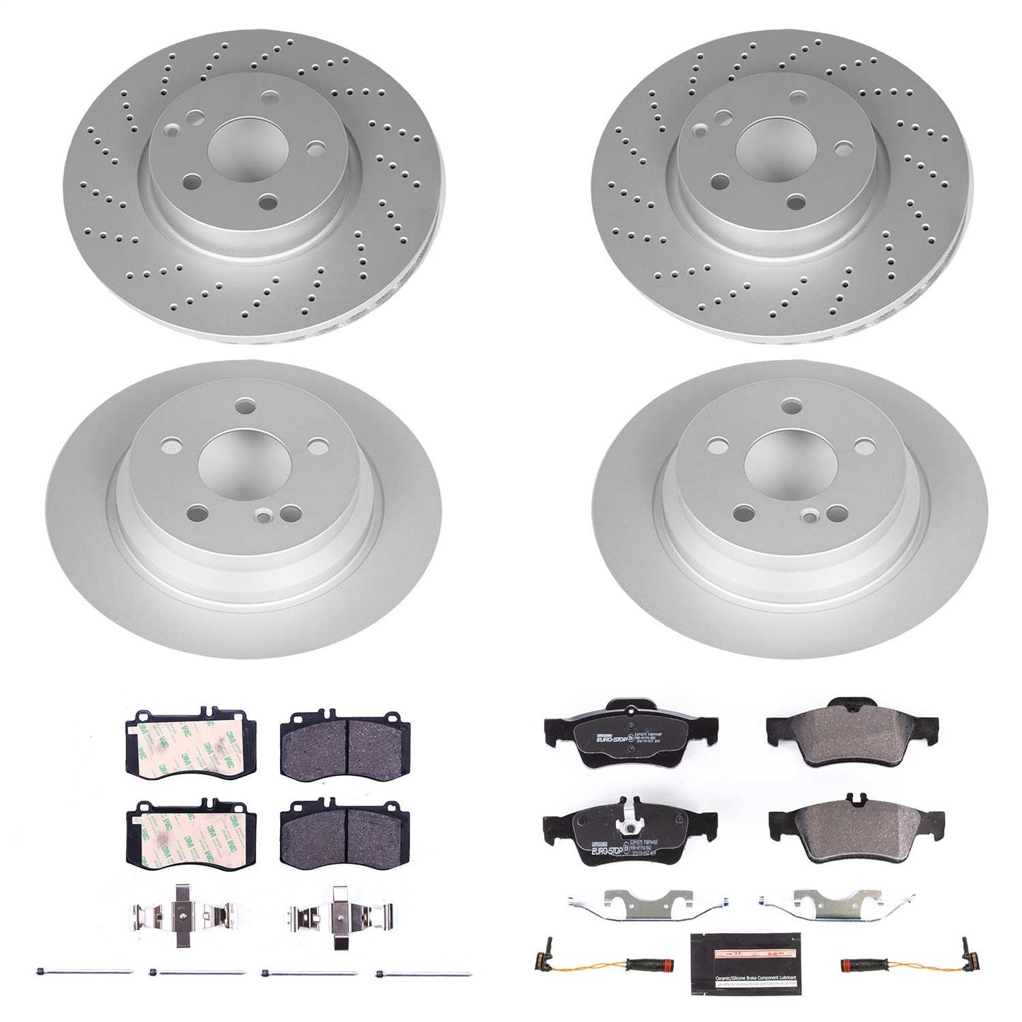 PowerStop Front & Rear Euro-Stop Brake Kit | Mercedes-Benz E250 (14-16) (ESK7612)