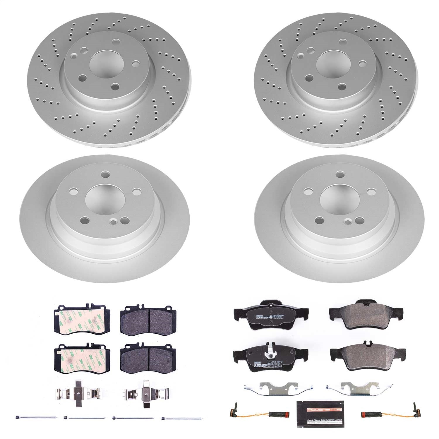 PowerStop Front & Rear Euro-Stop Brake Kit | Mercedes-Benz E250 (14-16) (ESK7612)