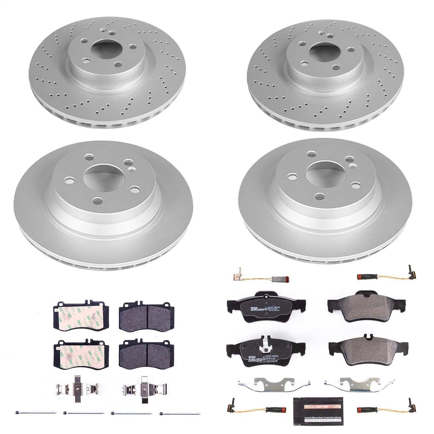PowerStop Front & Rear Euro-Stop Brake Kit | Mercedes-Benz E350 (10-16) (ESK7615)