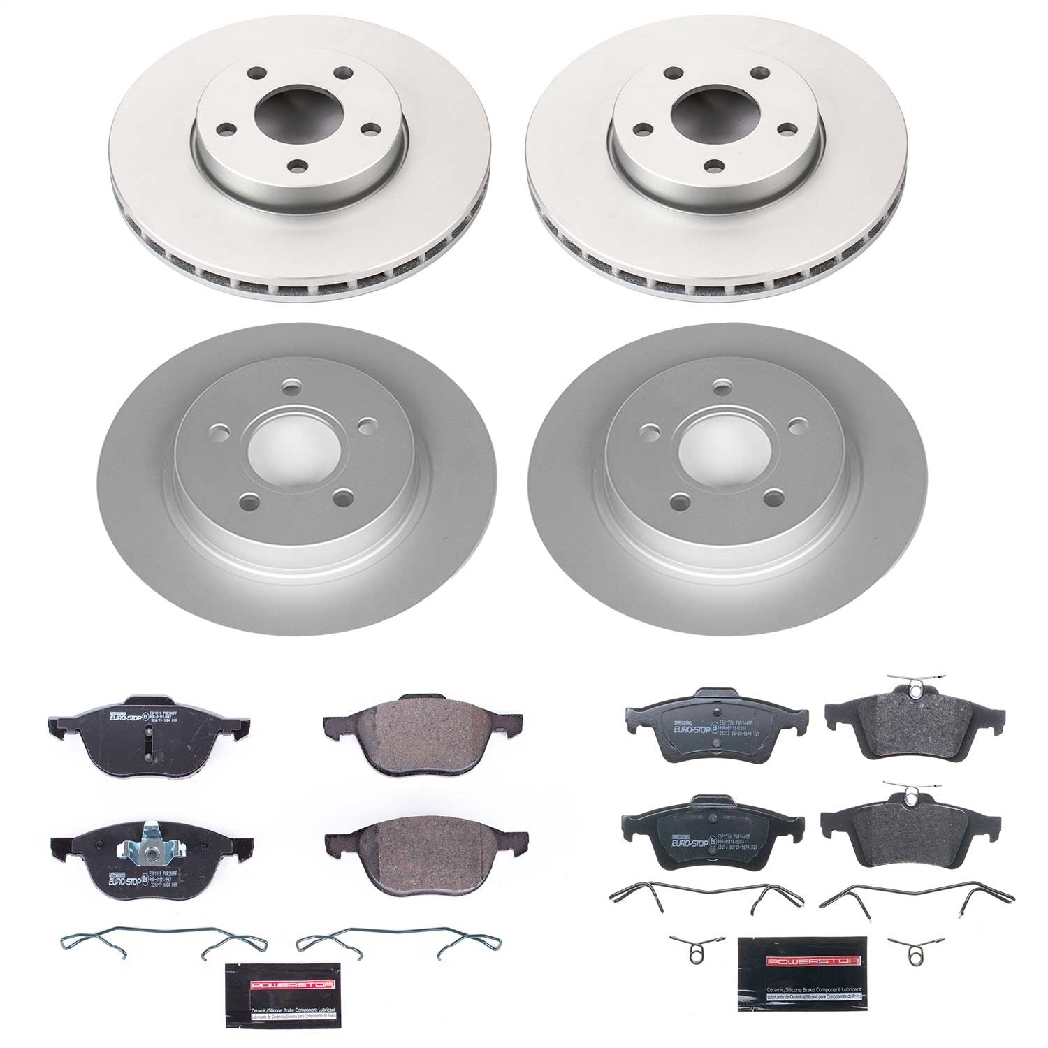 PowerStop Front & Rear Euro-Stop Brake Kit | Volvo C30 (12-13) (ESK7635)