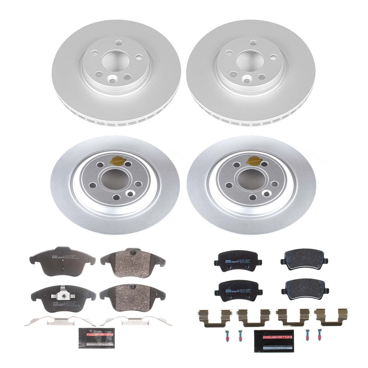 PowerStop Front & Rear Euro-Stop Brake Kit | Volvo S60 (15-18) (ESK7636)