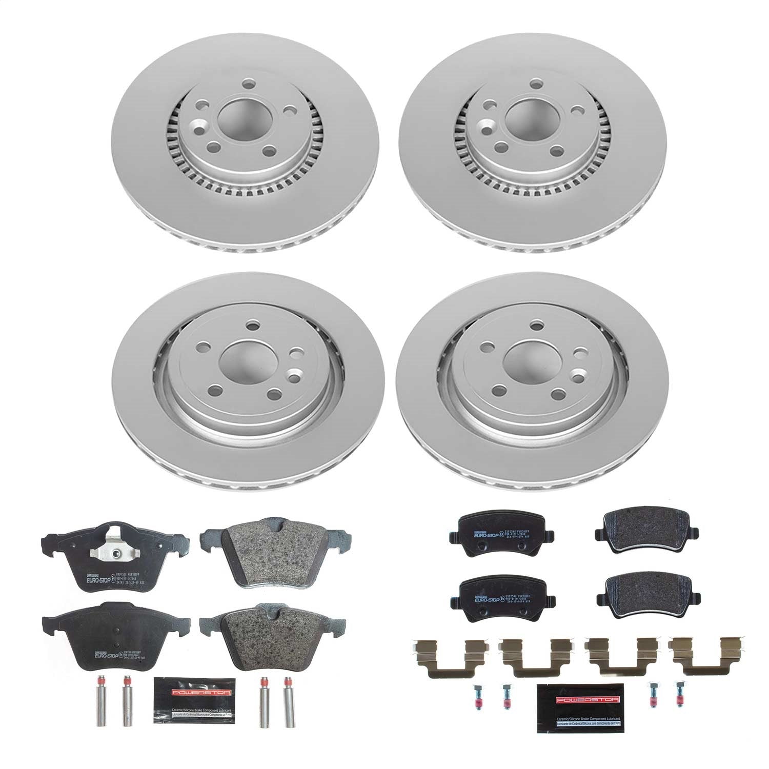 PowerStop Front & Rear Euro-Stop Brake Kit | Volvo S60 (15-18) (ESK7637)