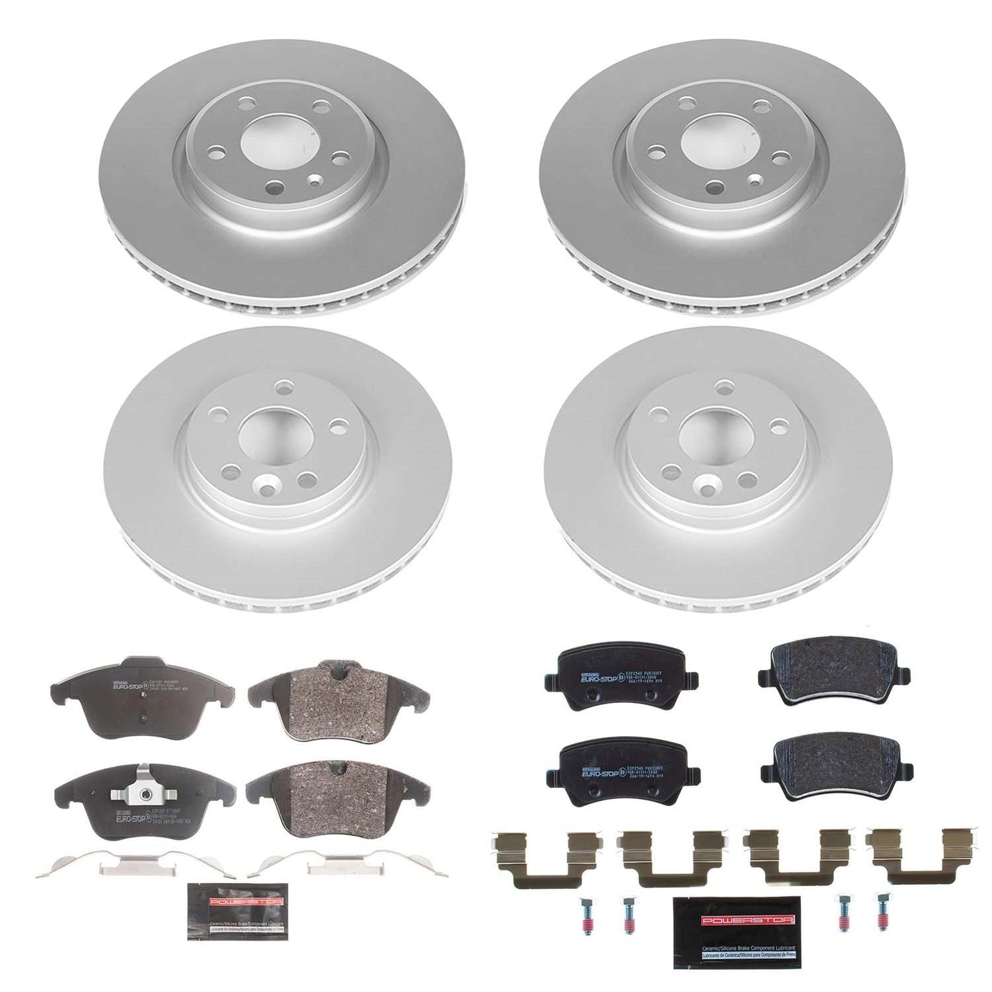 PowerStop Front & Rear Euro-Stop Brake Kit | Volvo S60 (17-18) (ESK7638)