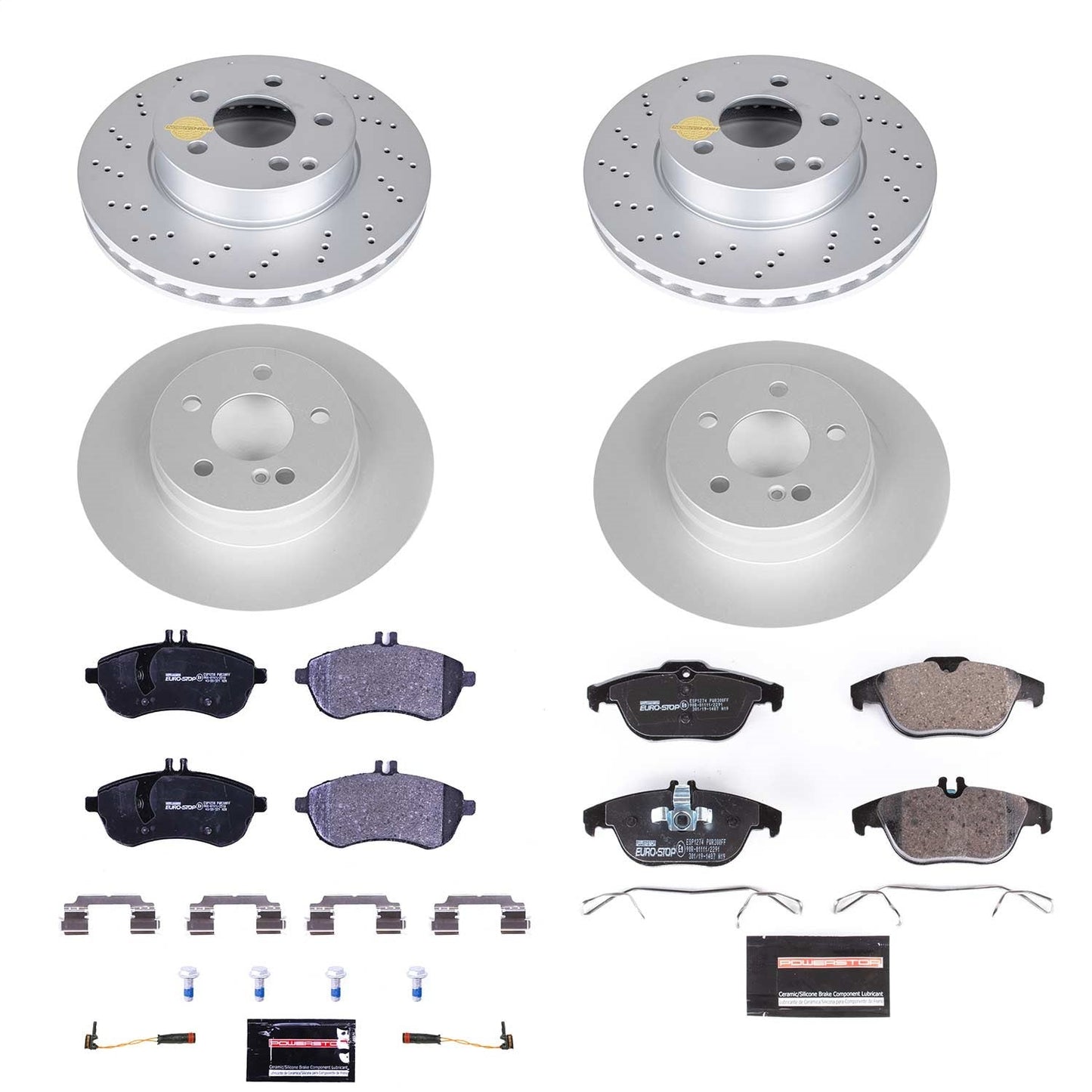 PowerStop Front & Rear Euro-Stop Brake Kit | Mercedes-Benz C300 (08-12) (ESK7759)