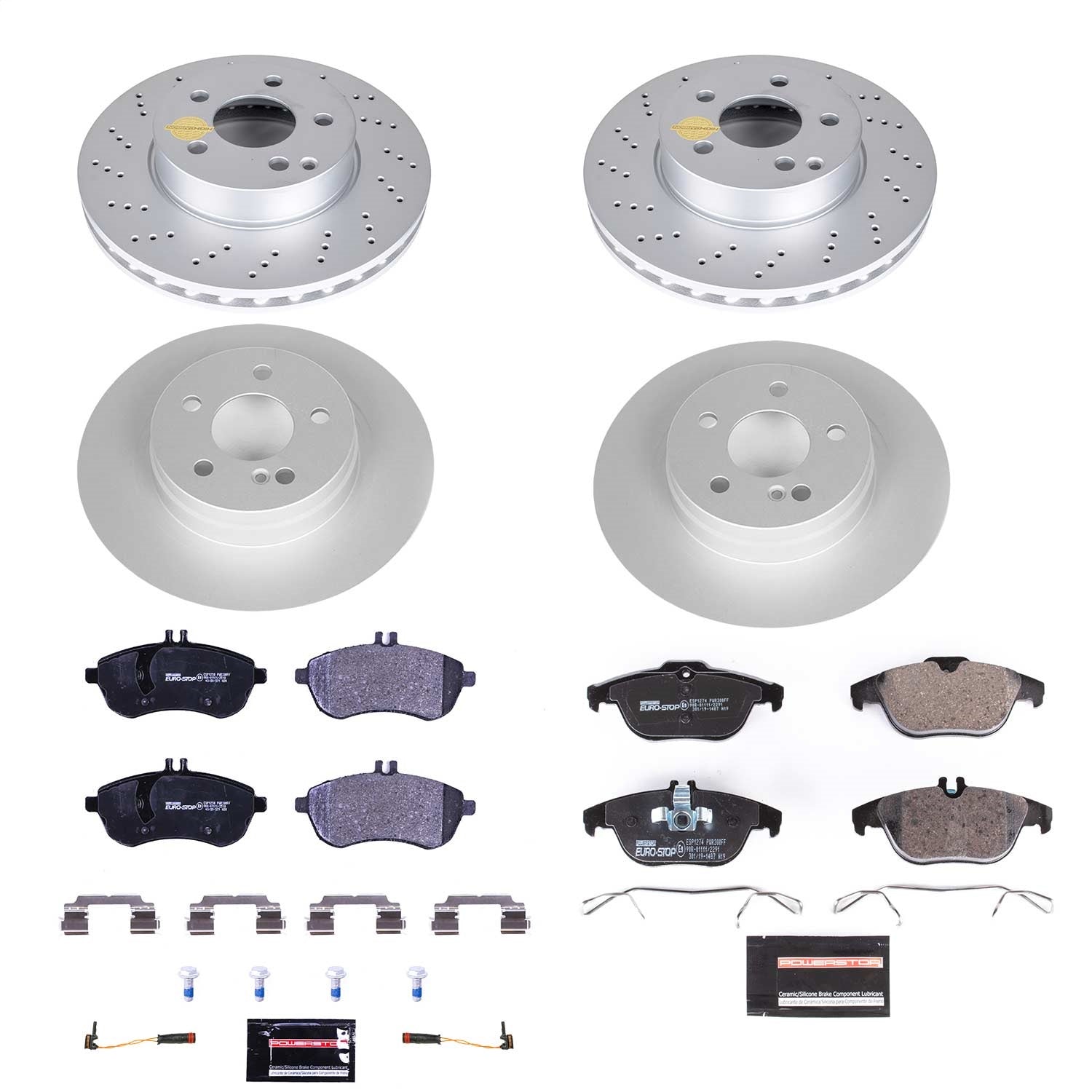 PowerStop Front & Rear Euro-Stop Brake Kit | Mercedes-Benz C300 (08-12) (ESK7759)