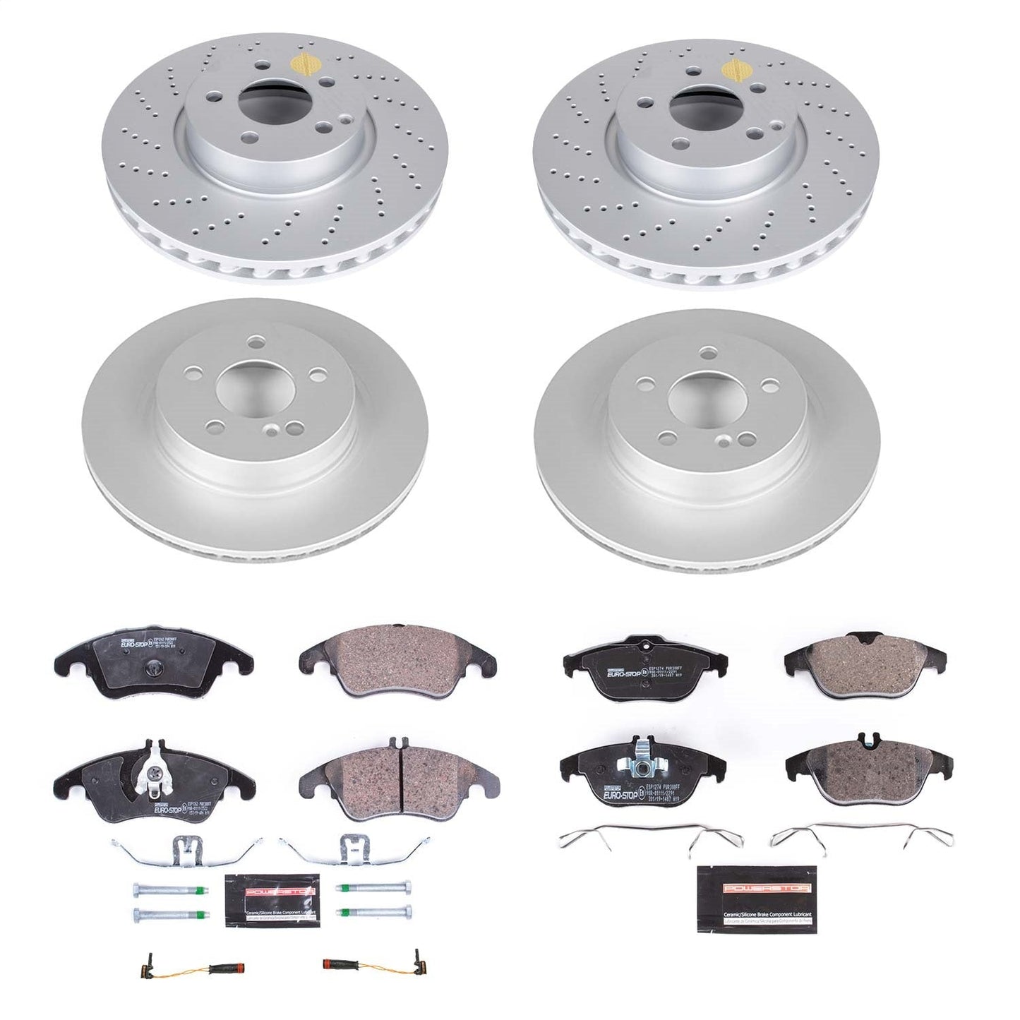 PowerStop Front & Rear Euro-Stop Brake Kit | Mercedes-Benz C300 (14) (ESK7760)