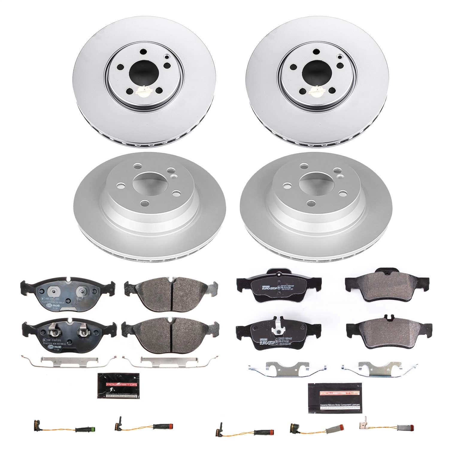 PowerStop Front & Rear Euro-Stop Brake Kit | Mercedes-Benz E500 (04-05) (ESK7763)
