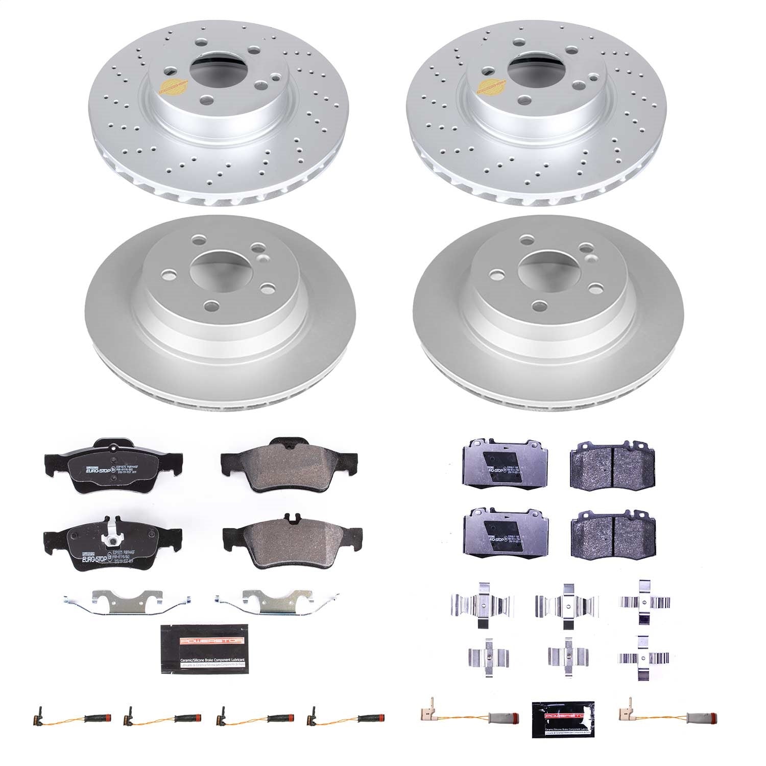 PowerStop Front & Rear Euro-Stop Brake Kit | Mercedes-Benz E500 (04-06) (ESK7764)