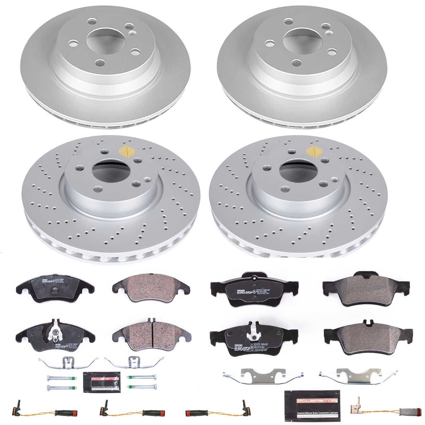 PowerStop Front & Rear Euro-Stop Brake Kit | Mercedes-Benz E350 (10-14) (ESK7830)