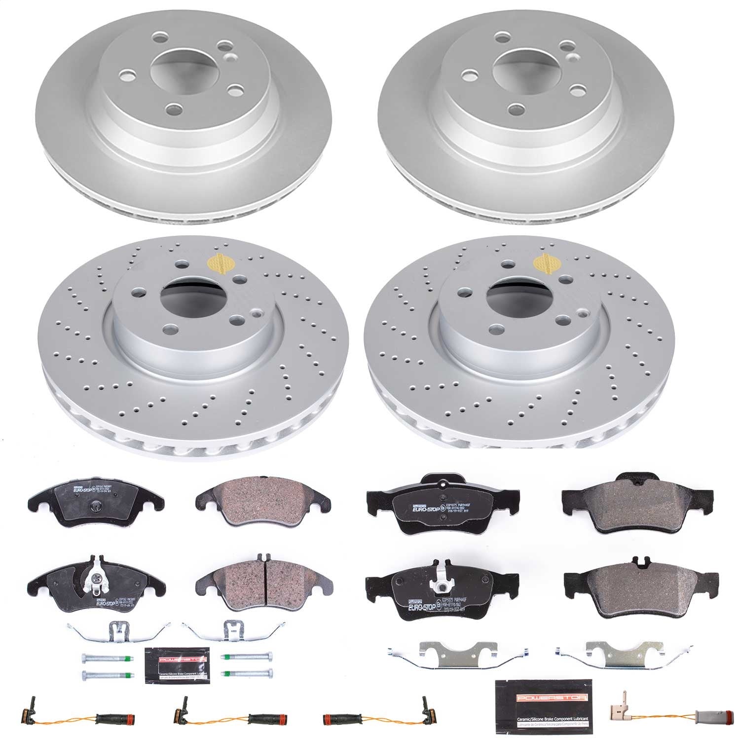 PowerStop Front & Rear Euro-Stop Brake Kit | Mercedes-Benz E350 (10-14) (ESK7830)