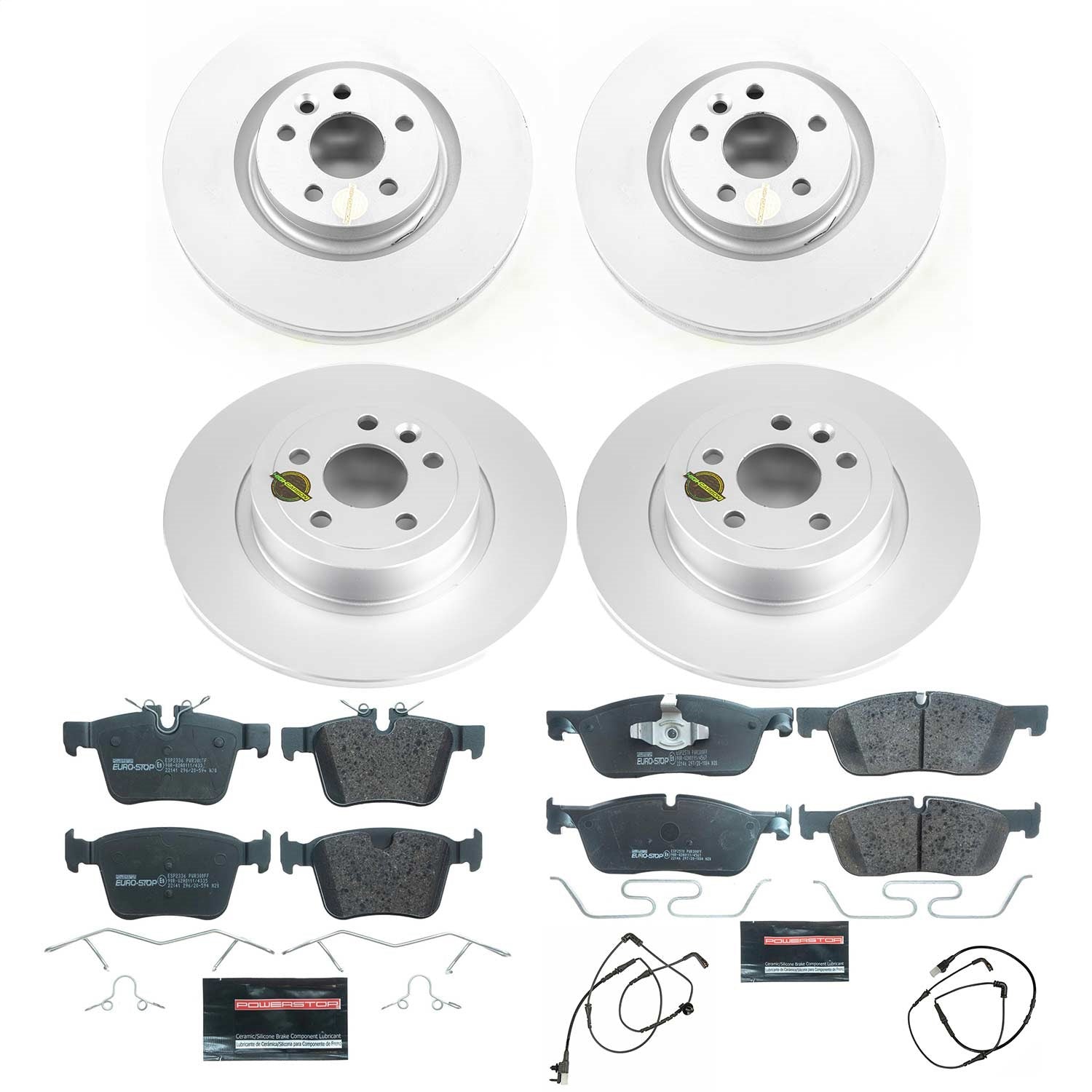 PowerStop Front & Rear Euro-Stop Brake Kit | Land Rover Range Rover Evoque (16-19) (ESK7992)
