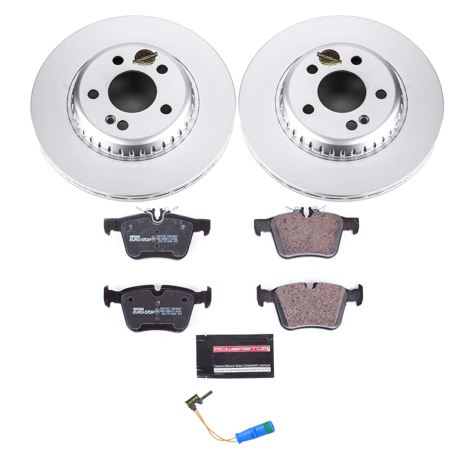 PowerStop Rear Euro-Stop Brake Kit | Mercedes-Benz C350e (18) (ESK8047)