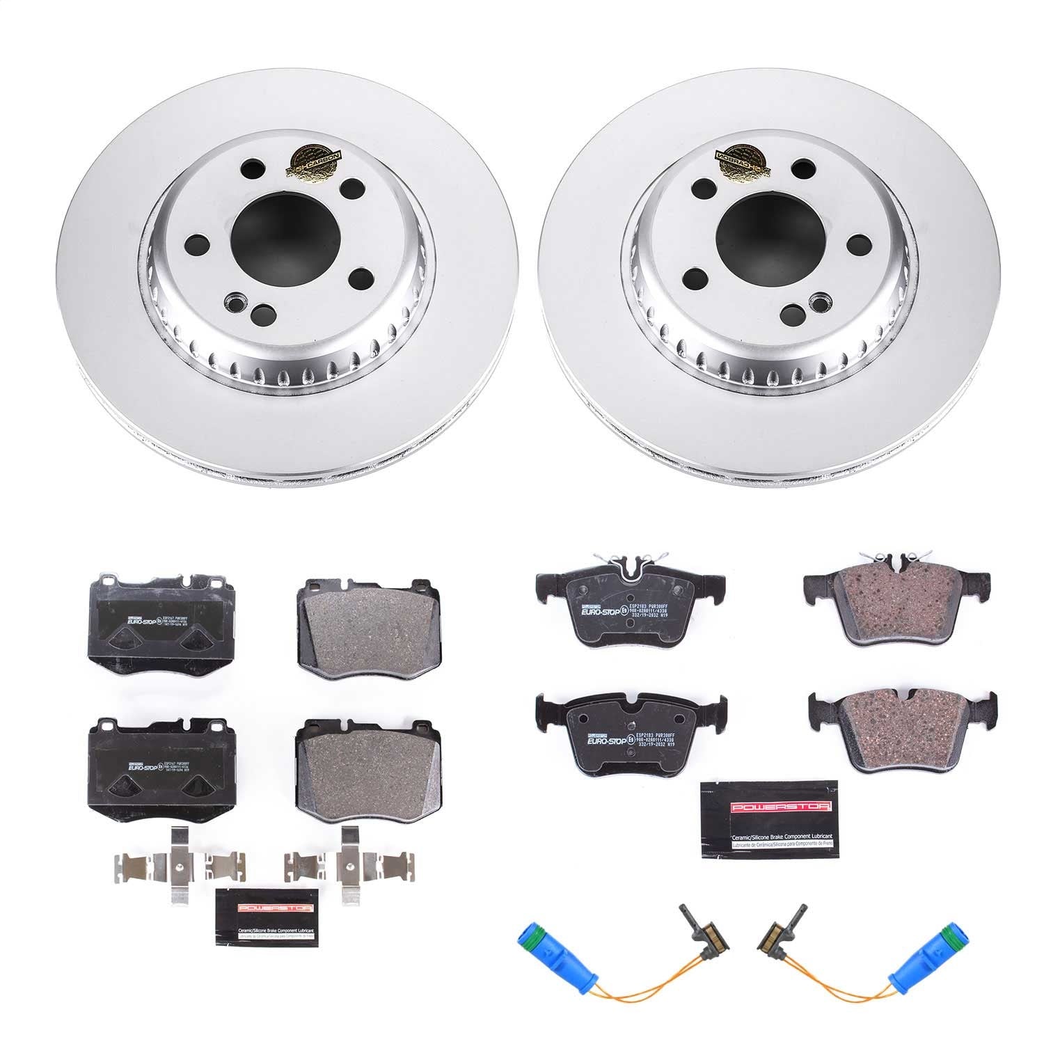 PowerStop Front & Rear Euro-Stop Brake Kit | Mercedes-Benz C350e (18) (ESK8050)