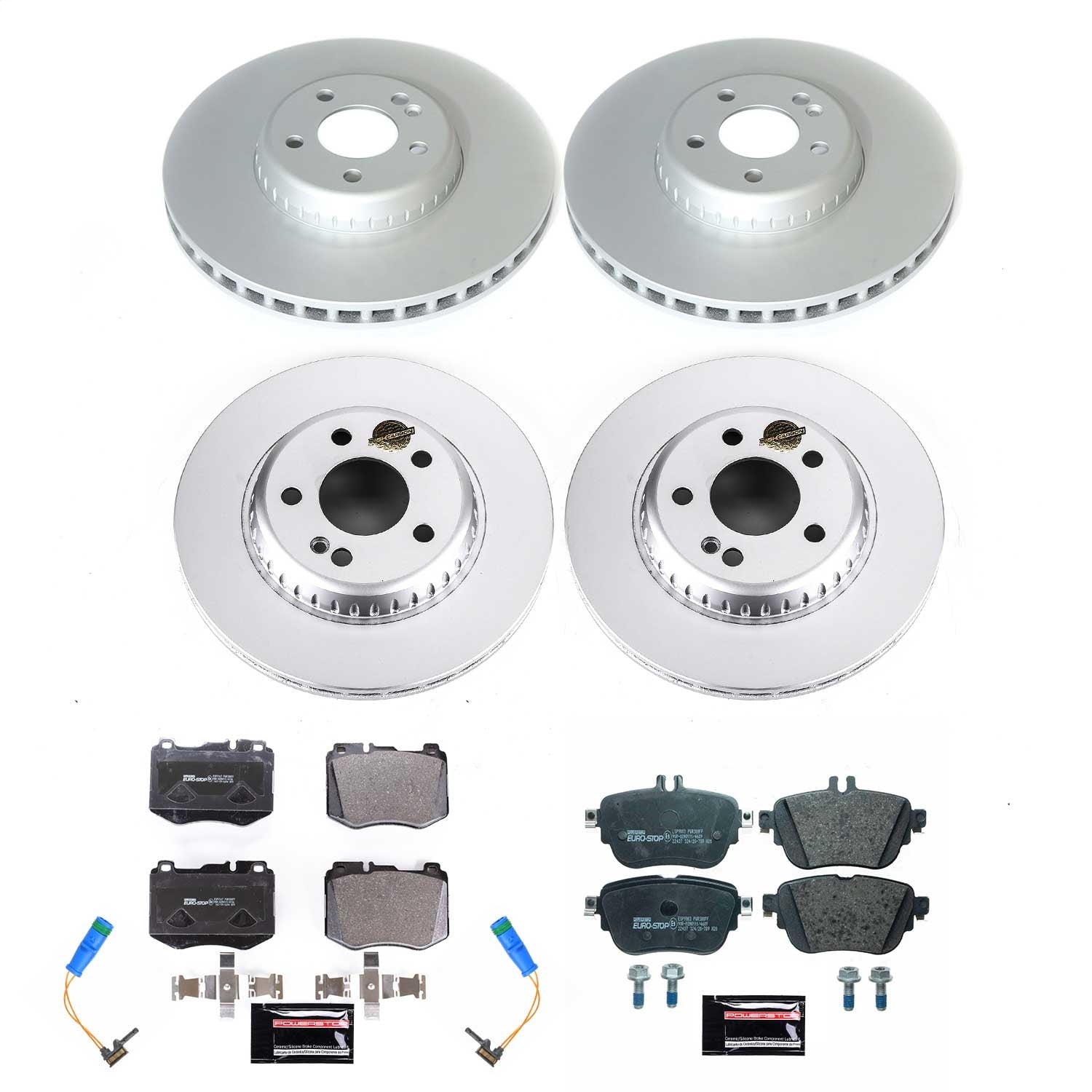 PowerStop Front & Rear Eurostop Brake Kit | Mercedes-Benz E300 (17) (ESK8072)