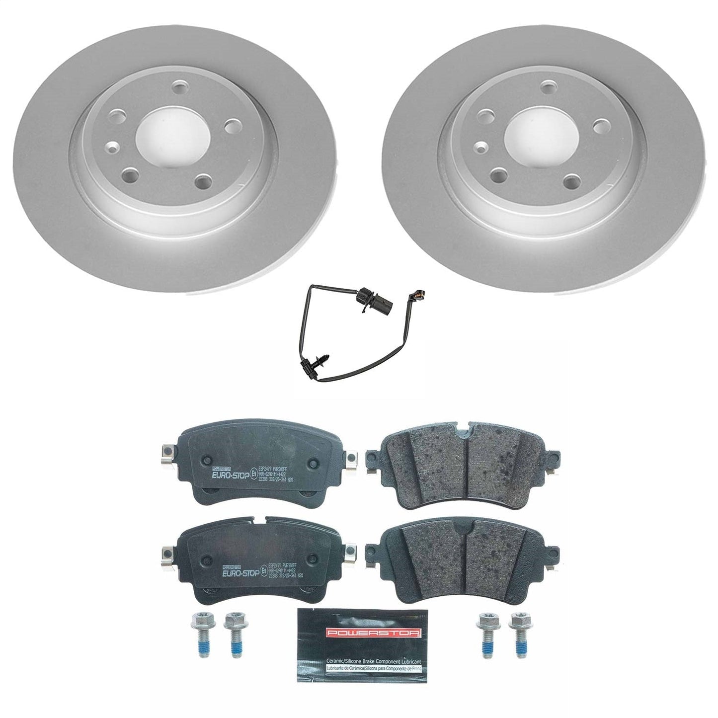 PowerStop Rear Euro-Stop Brake Kit | Audi A4 (17-19) (ESK8091)