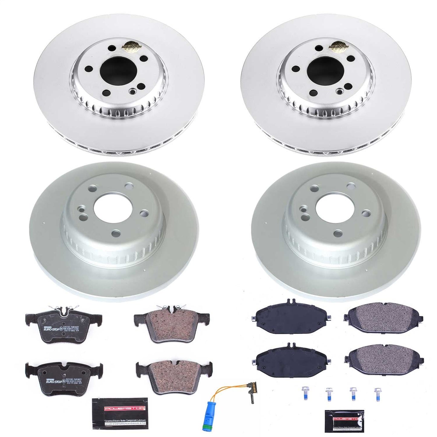 PowerStop Front & Rear Euro-Stop Brake Kit | Mercedes-Benz C300 (17-18) (ESK8103)