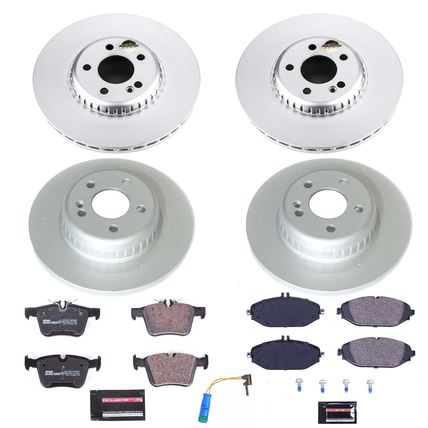PowerStop Front & Rear Euro-Stop Brake Kit | Mercedes-Benz C300 (17-18) (ESK8103)