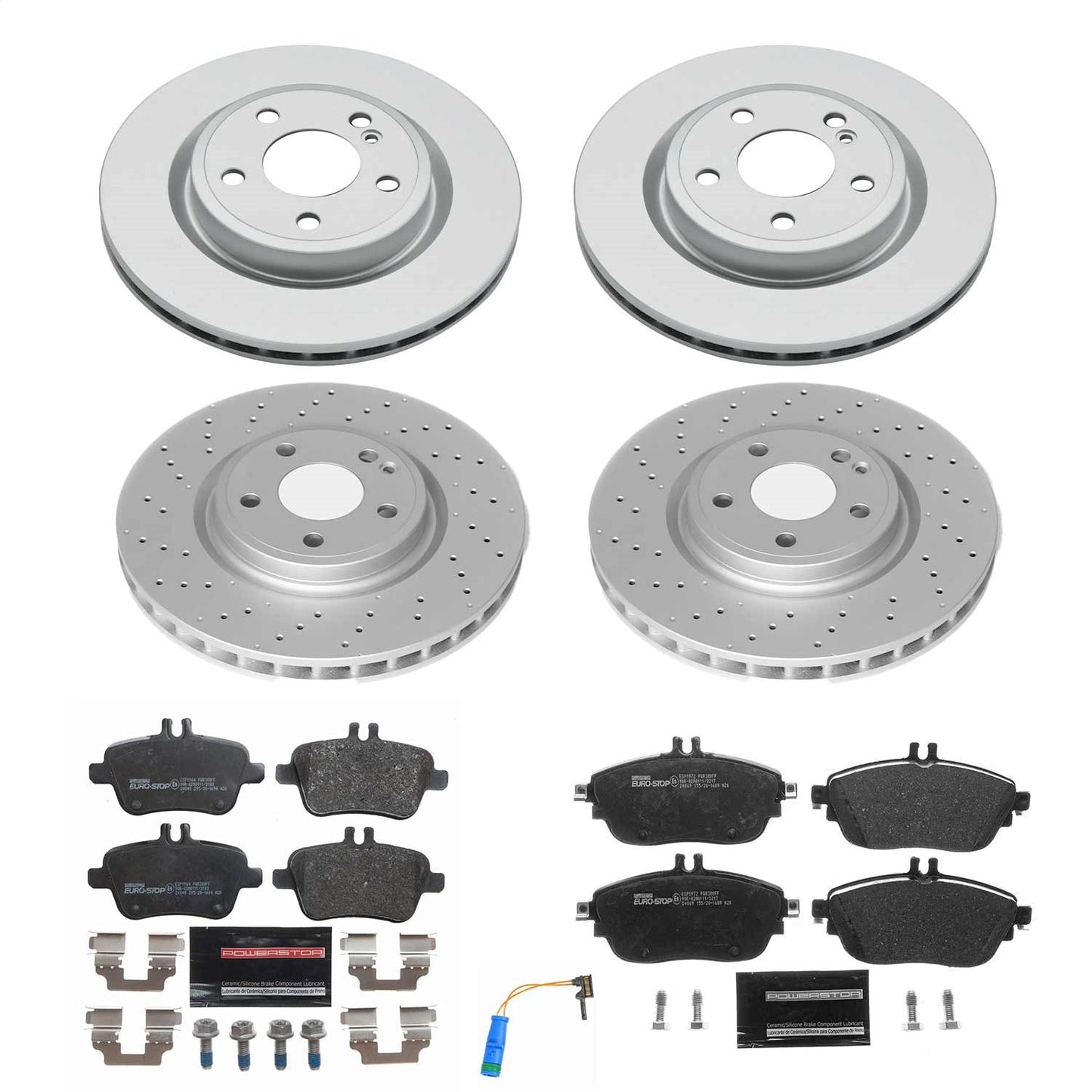 PowerStop Front & Rear Euro-Stop Brake Kit | Mercedes-Benz CLA250 (18-19) (ESK8265)