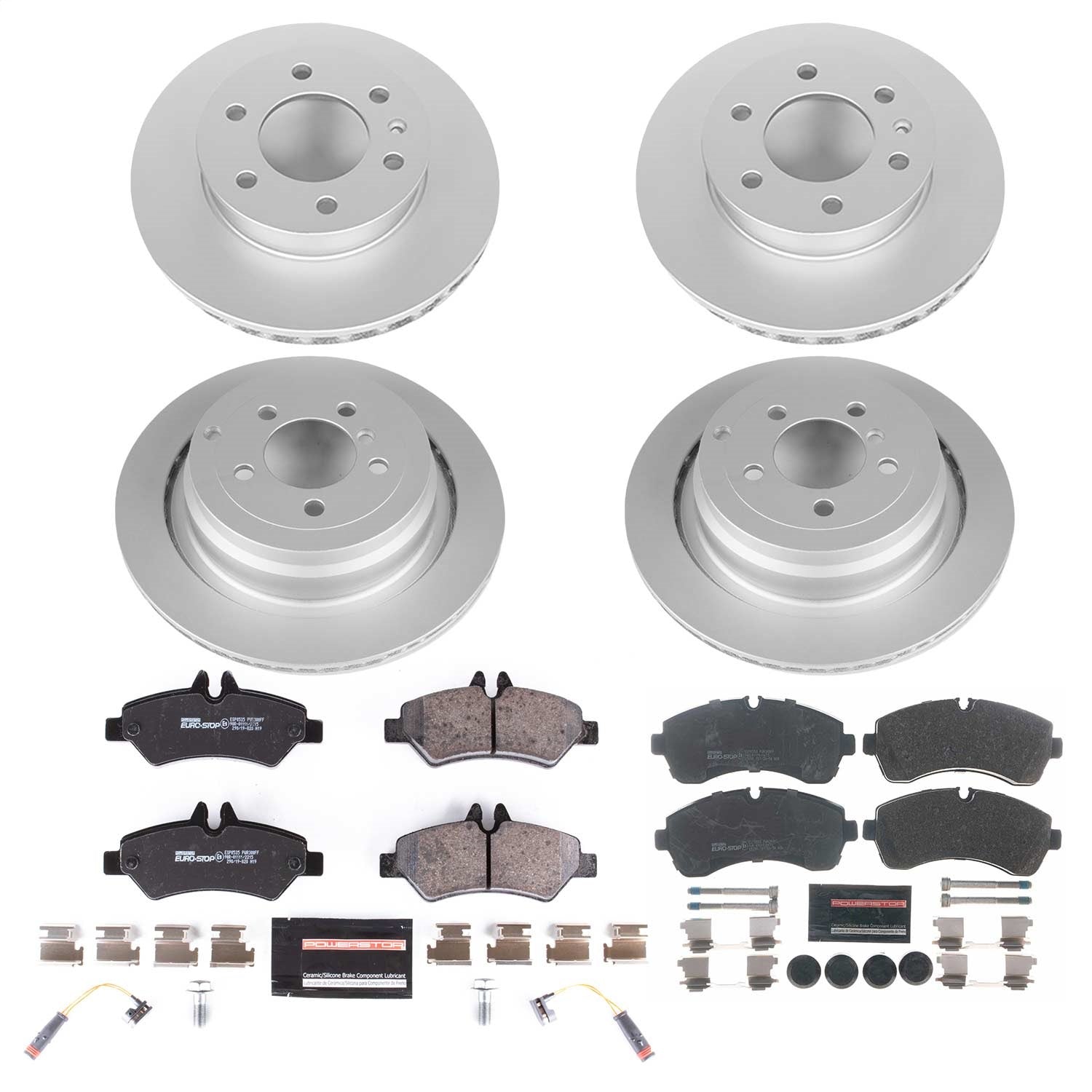PowerStop Euro-Stop Front & Rear Brake Kit | Freightliner Sprinter 3500 (10-18) (ESK8342)