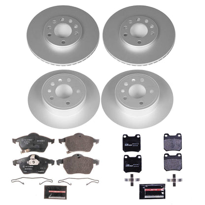 PowerStop Front & Rear Euro-Stop Brake Kit | Saab 9-3 (99-03) (ESK835)
